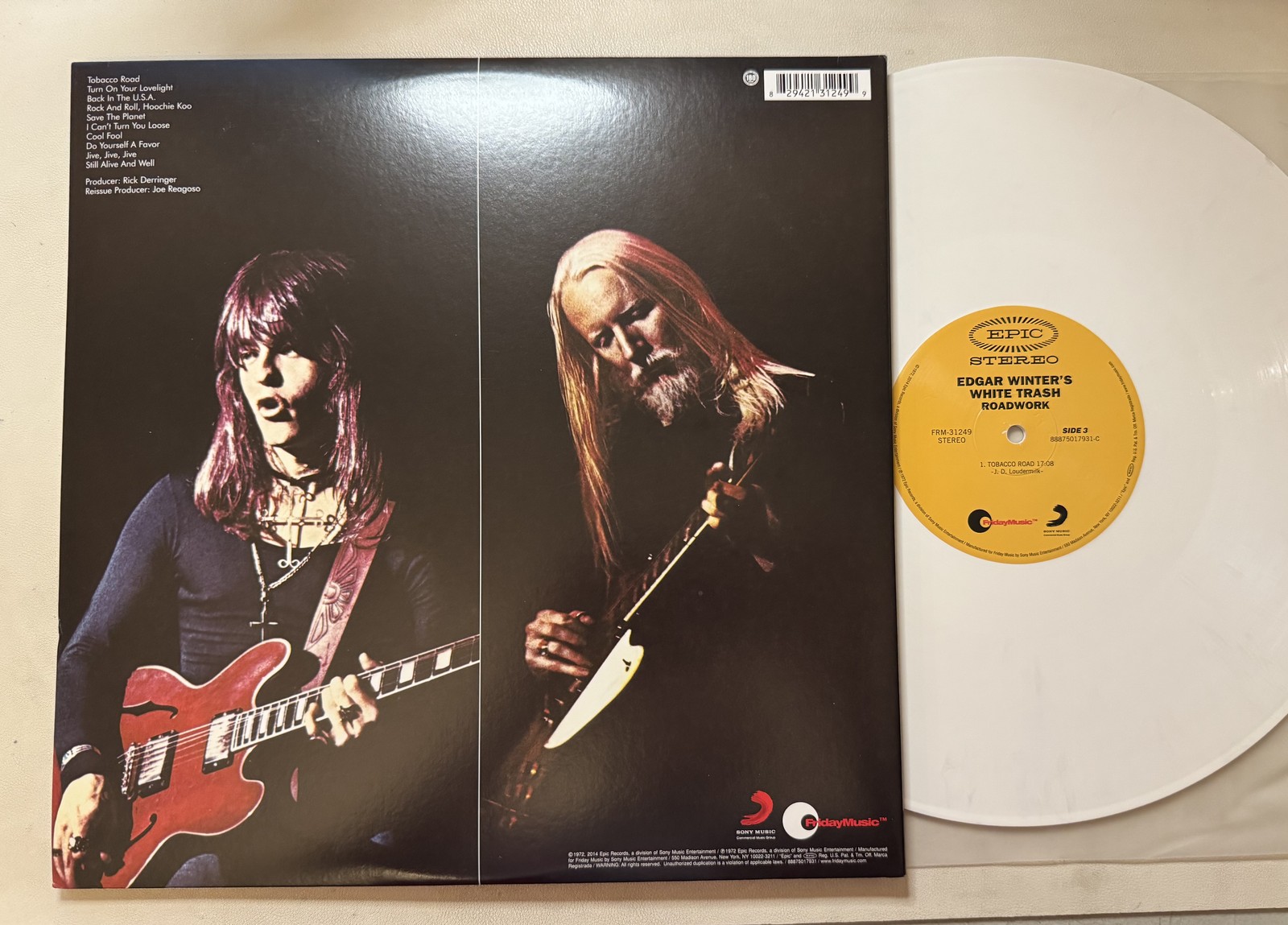 Edgar Winter’s White Trash – Roadwork (2xLP, Album, RE, RM, Whi) 2014 Epic, Sony