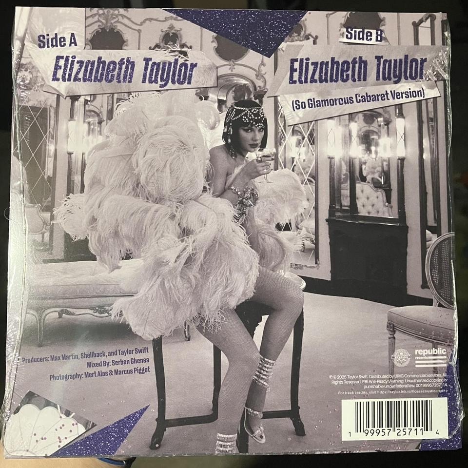 Taylor Swift Elizabeth Taylor 7” Purple Glitter Cry My Eyes RSD 2026