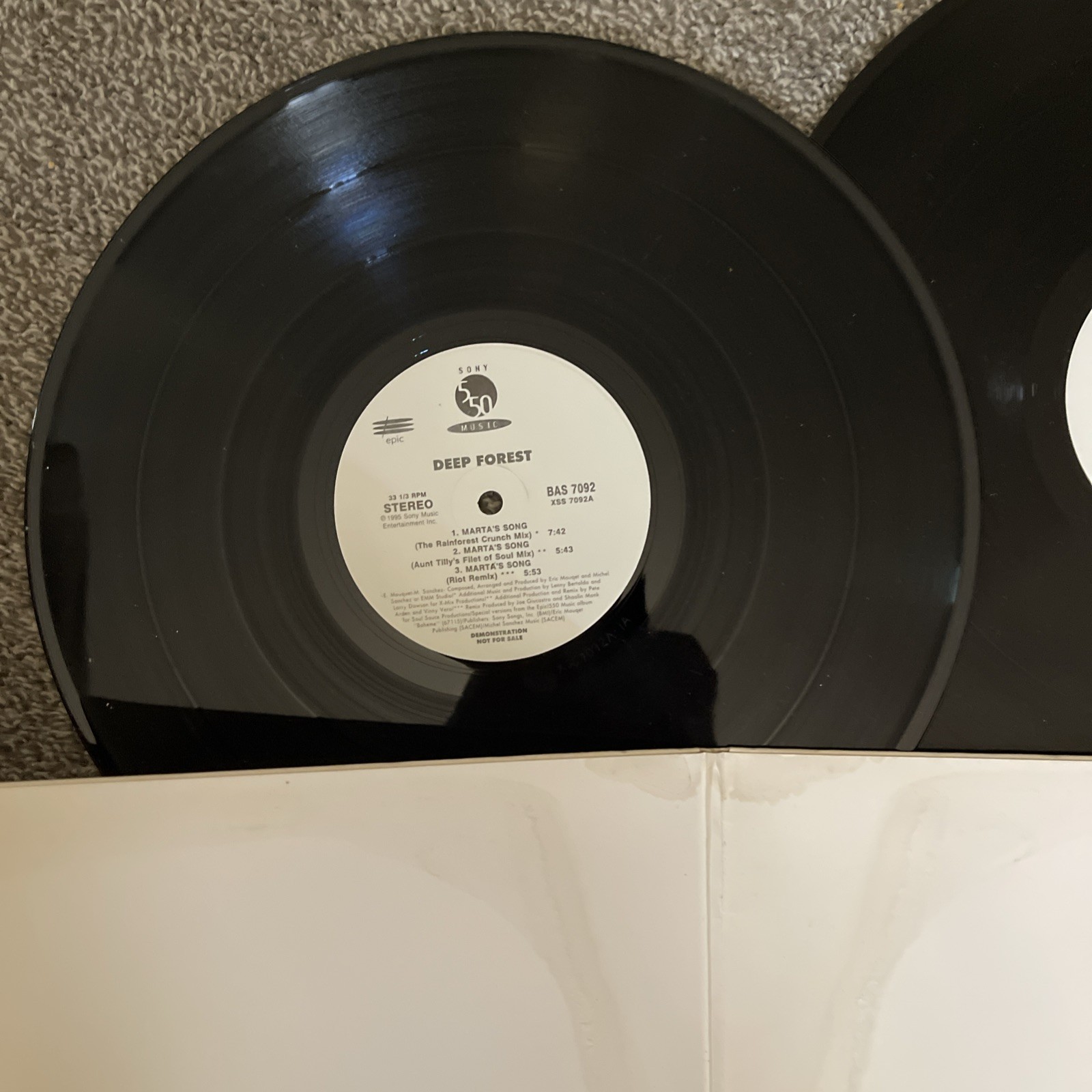 Deep Forest ‎– Marta’s Song – 1995 2LPs PROMO Ex Cond VINYL RECORD
