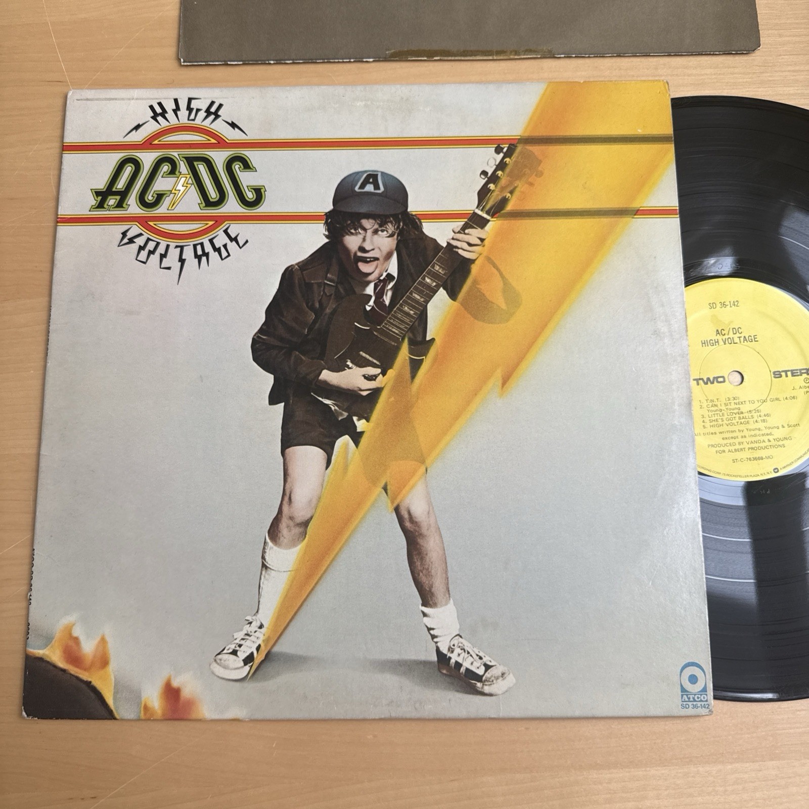 1970s AC/DC High Voltage Classic Rock Vinyl LP Atco VG+ US Press + OG Sleeve