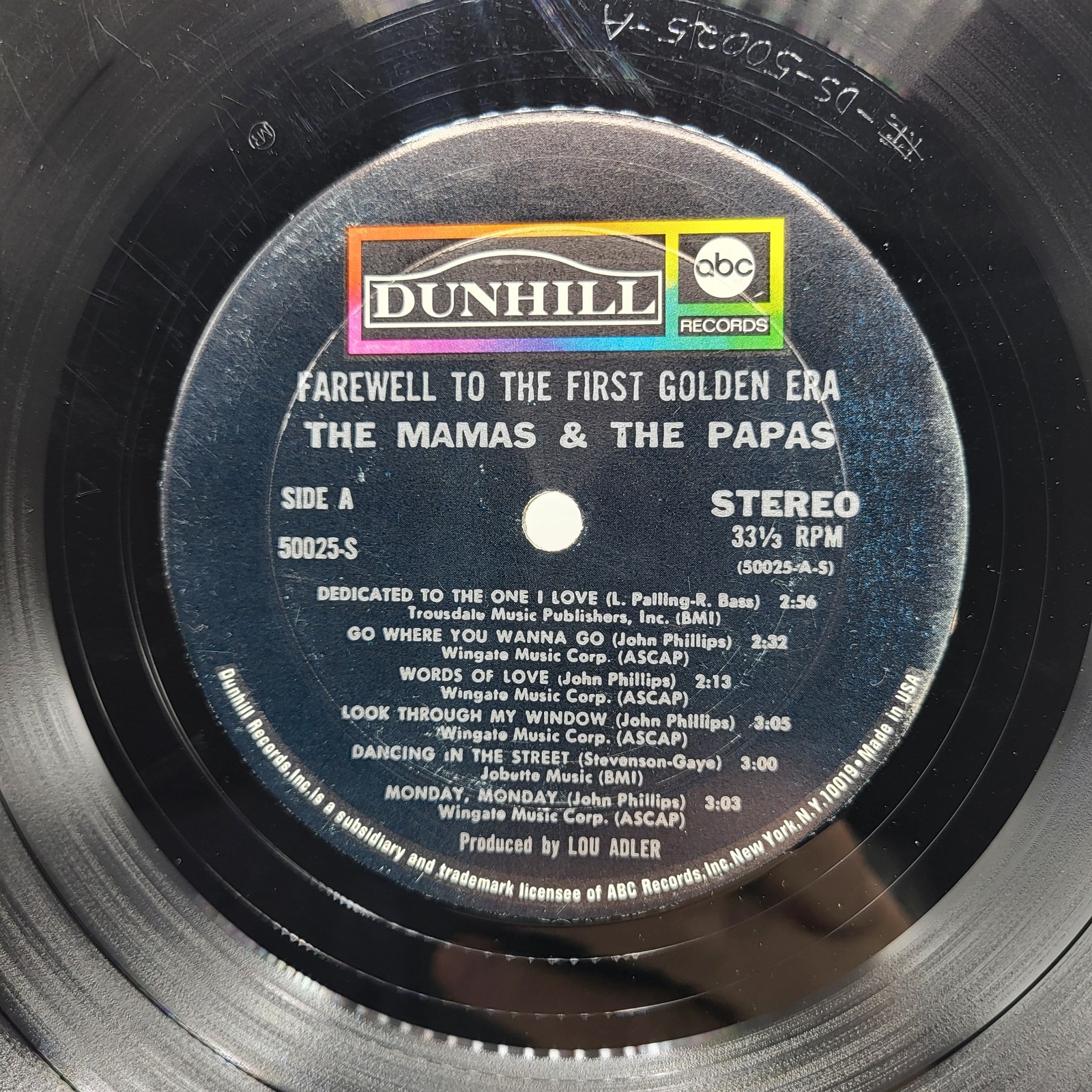 The Mamas & The Papas Farewell to the First Golden Era Vinyl LP Dunhill 50025
