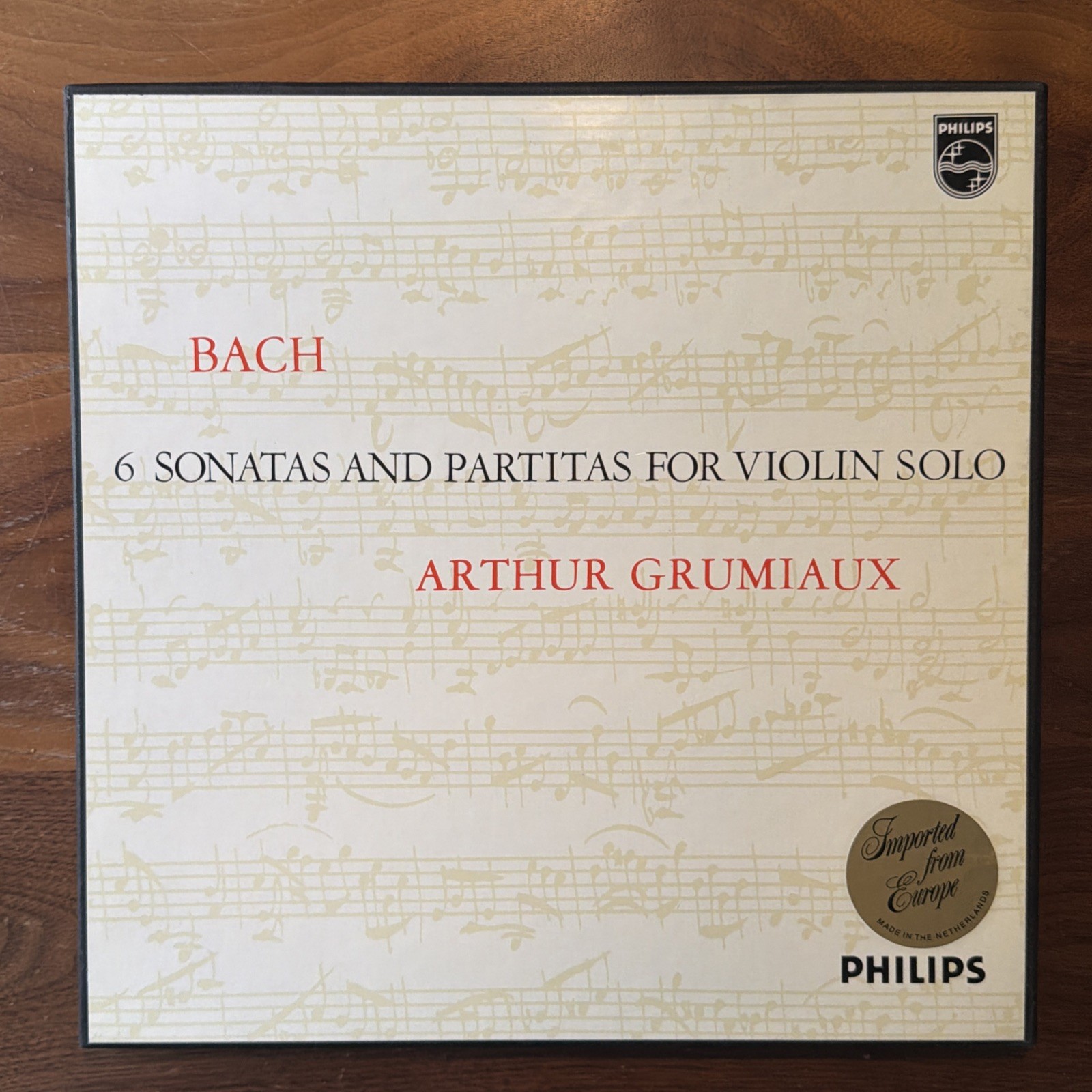 GRUMIAUX – PHILIPS A 02205-07 L – BACH – 6 SONATAS & PARTITAS FOR SOLO VIOLIN