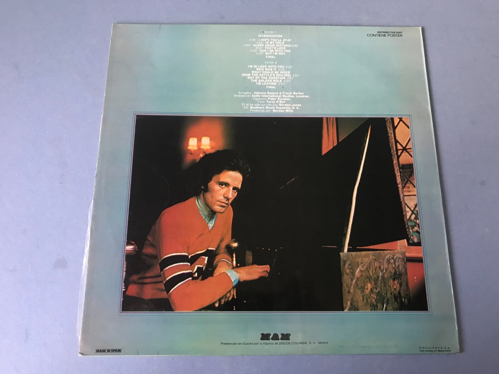 Gilbert O’Sullivan – Back to Front – Vinyl LP Album, 33rpm, 1972, MAM