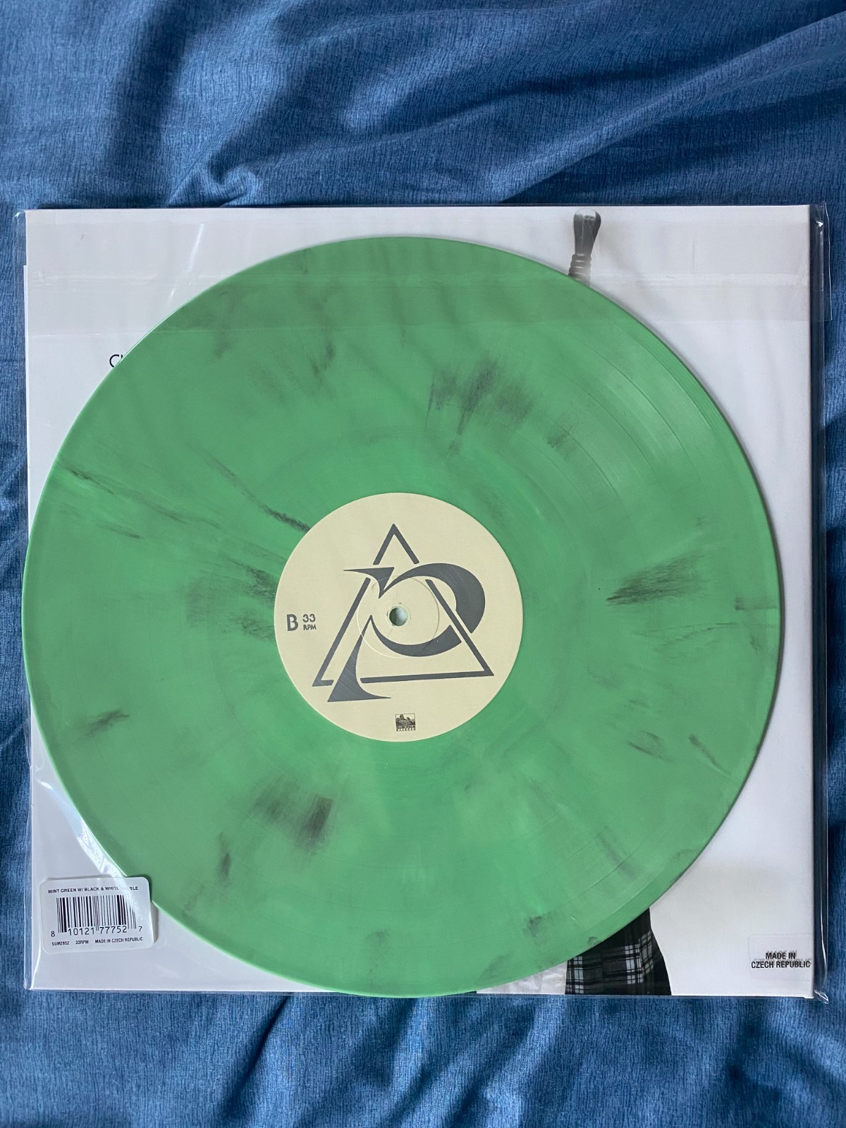 Poppy Zig Vinyl – Mint Green & Black/White Marble