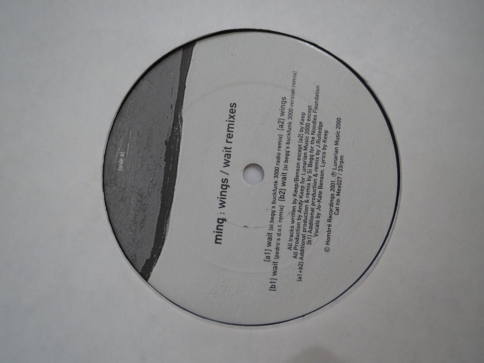 Ming – Wings / Wait Remixes – Hombré – Mex027 Vinyl 12″ 33 ⅓ RPM EP Record 2001