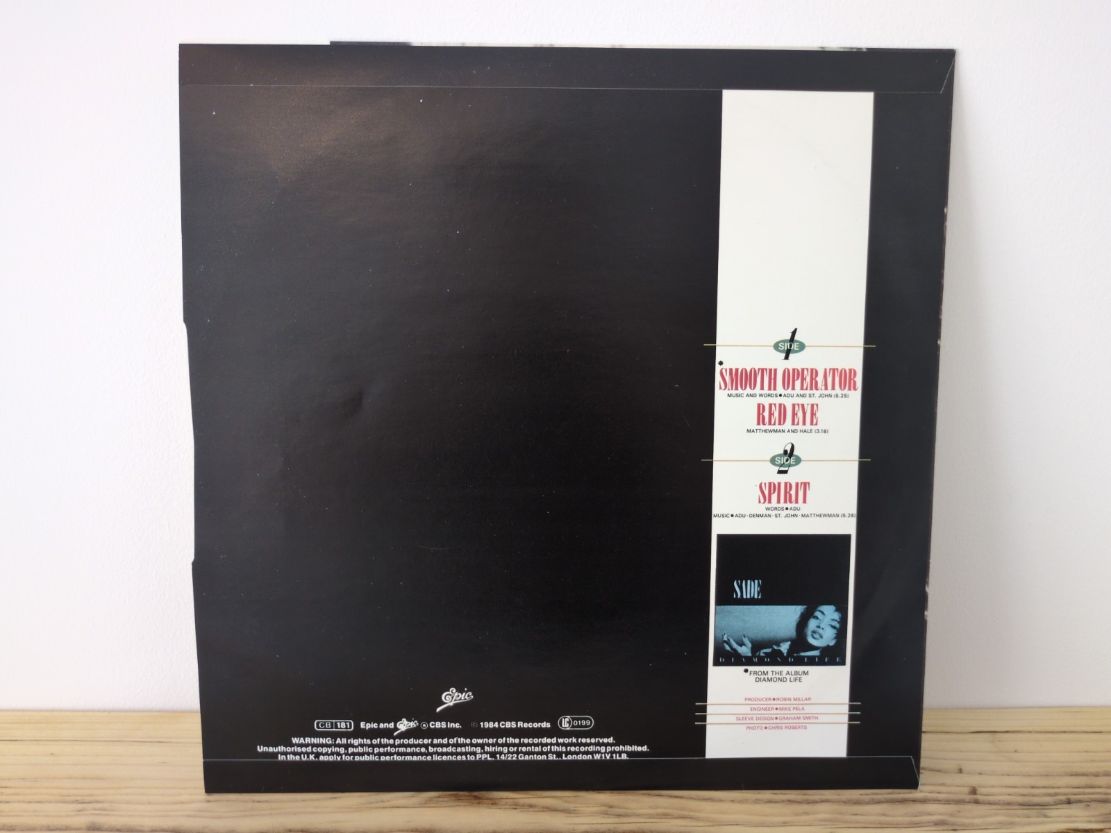 Sade Smooth Operator 12″ Vinyl Single 1984 Epic TX4655 UK VG+/VG+ Soul Jazz Pop