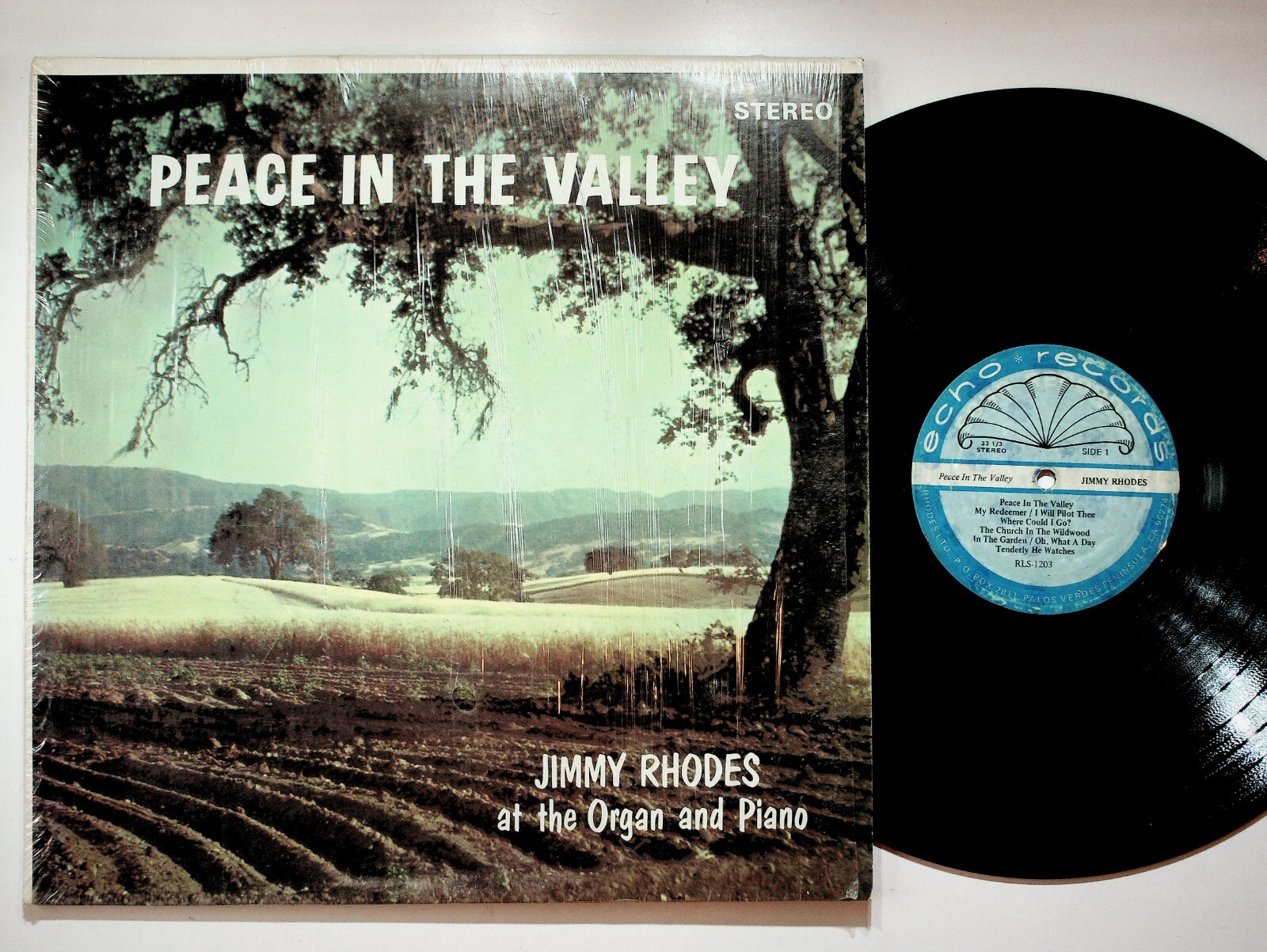 Jimmy Rhodes Peace In The Valley Organ and Piano LP Echo Records Sacred Gospel