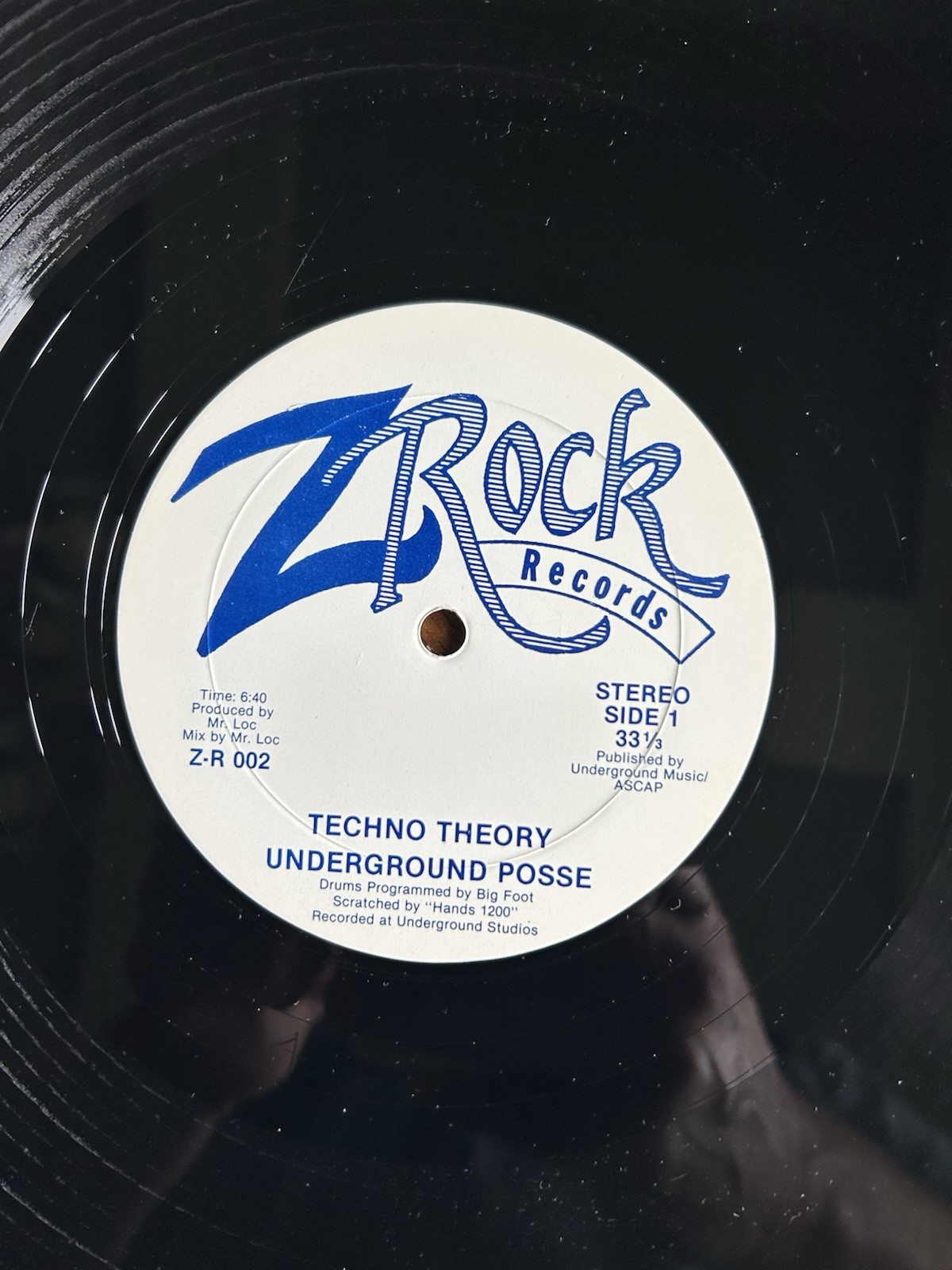 UNDERGROUND POSSE TECHNO THEORY 12″ RAP OLDSCHOOL PRIVATE PRESS Z ROCK
