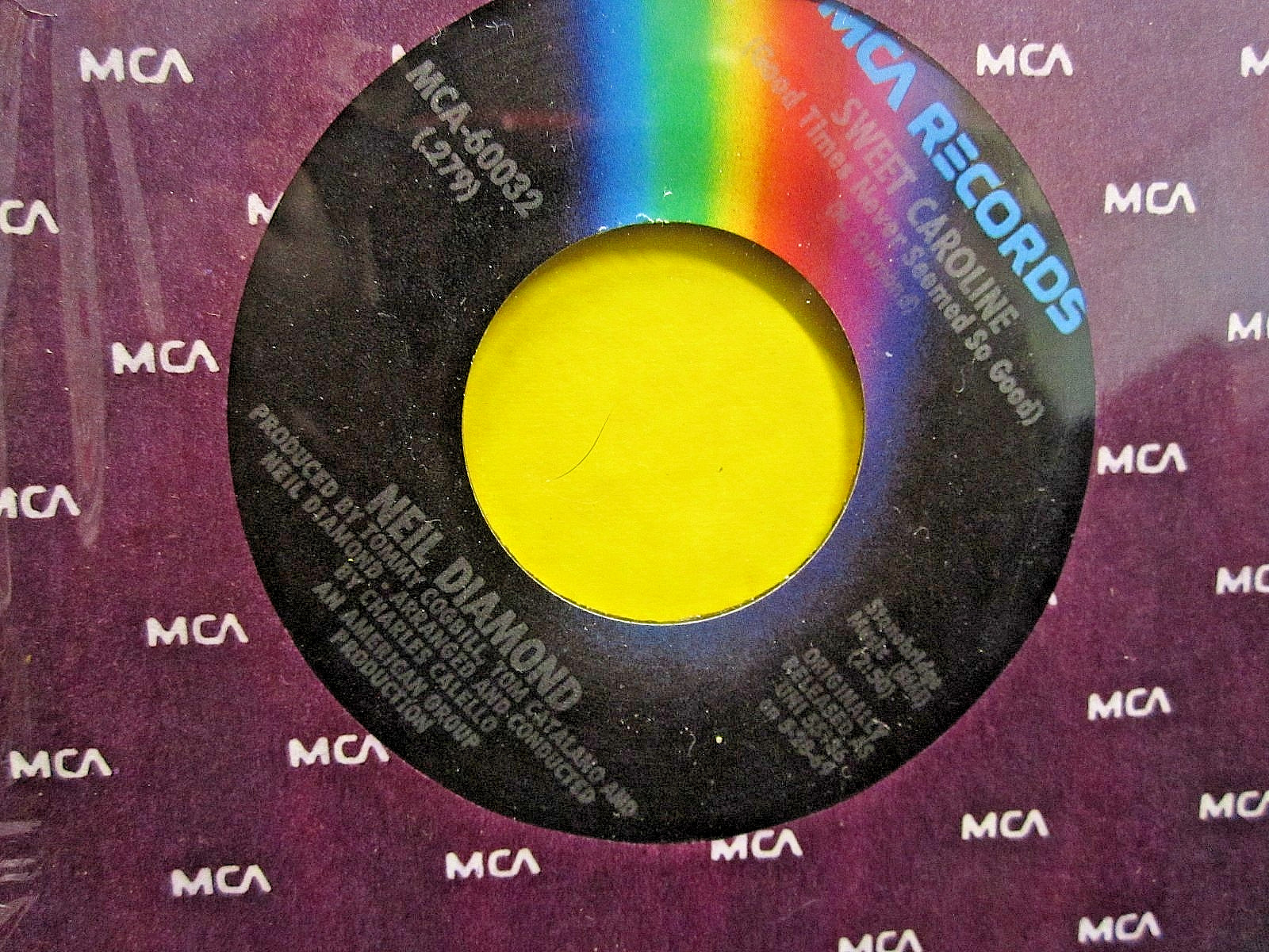 NEIL DIAMOND 💎 Sweet Caroline 💎 7″ Record SEALED – England World Cup Song