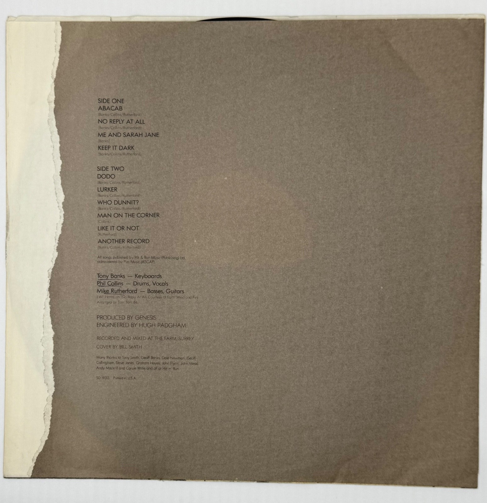 GENESIS – Abacab 1981 Vinyl LP Atlantic ATL-19313, Phil Collins VG+
