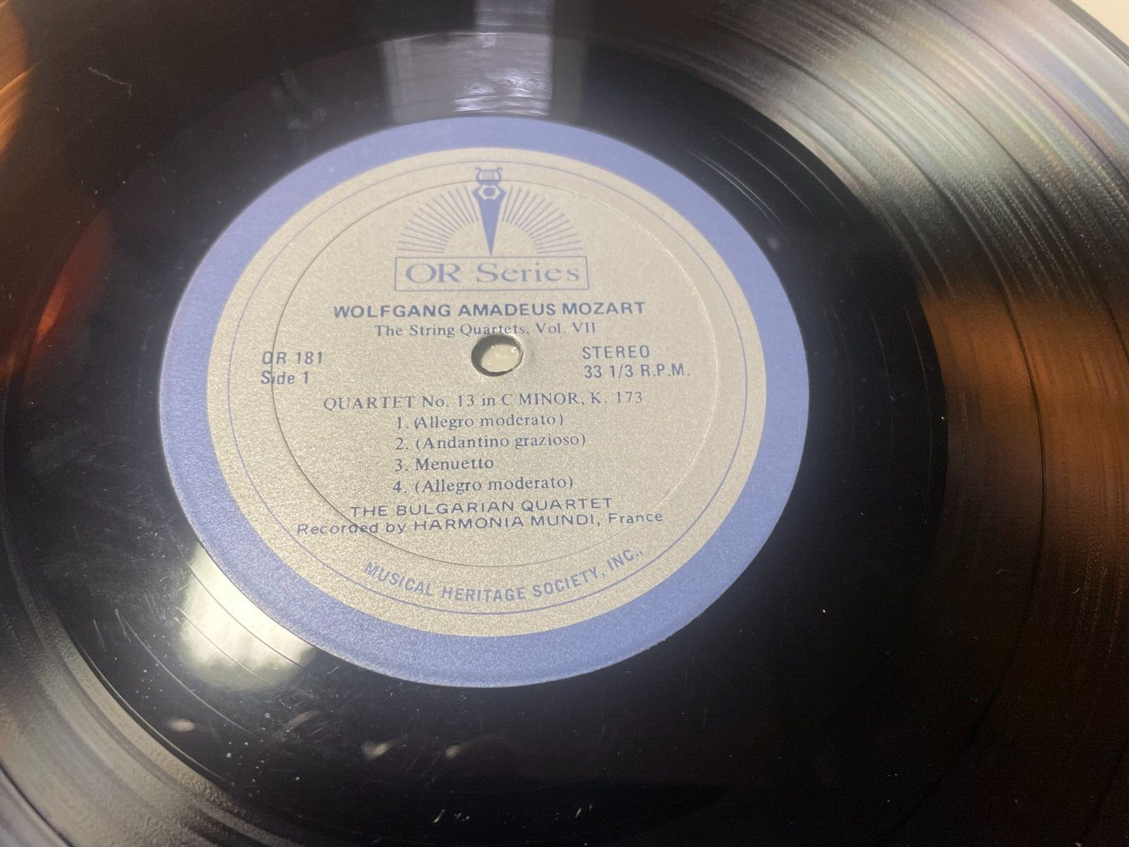 THE BULGARIAN QUARTET – MOZART: STRING QUARTETS MHS OR 175/184 STEREO VG+