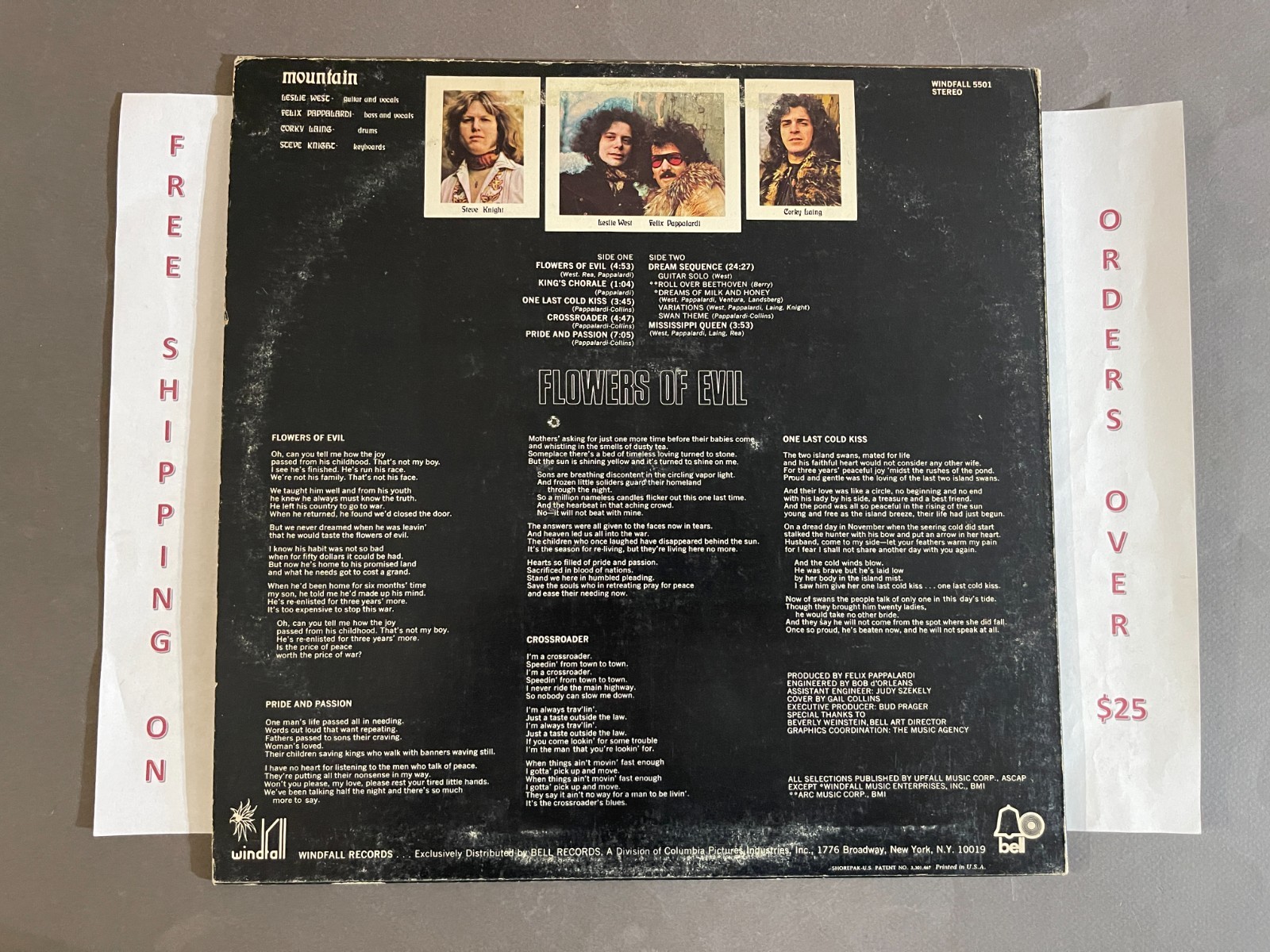 MOUNTAIN FLOWERS OF EVIL 1971 LP “MISSISSIPPI QUEEN”