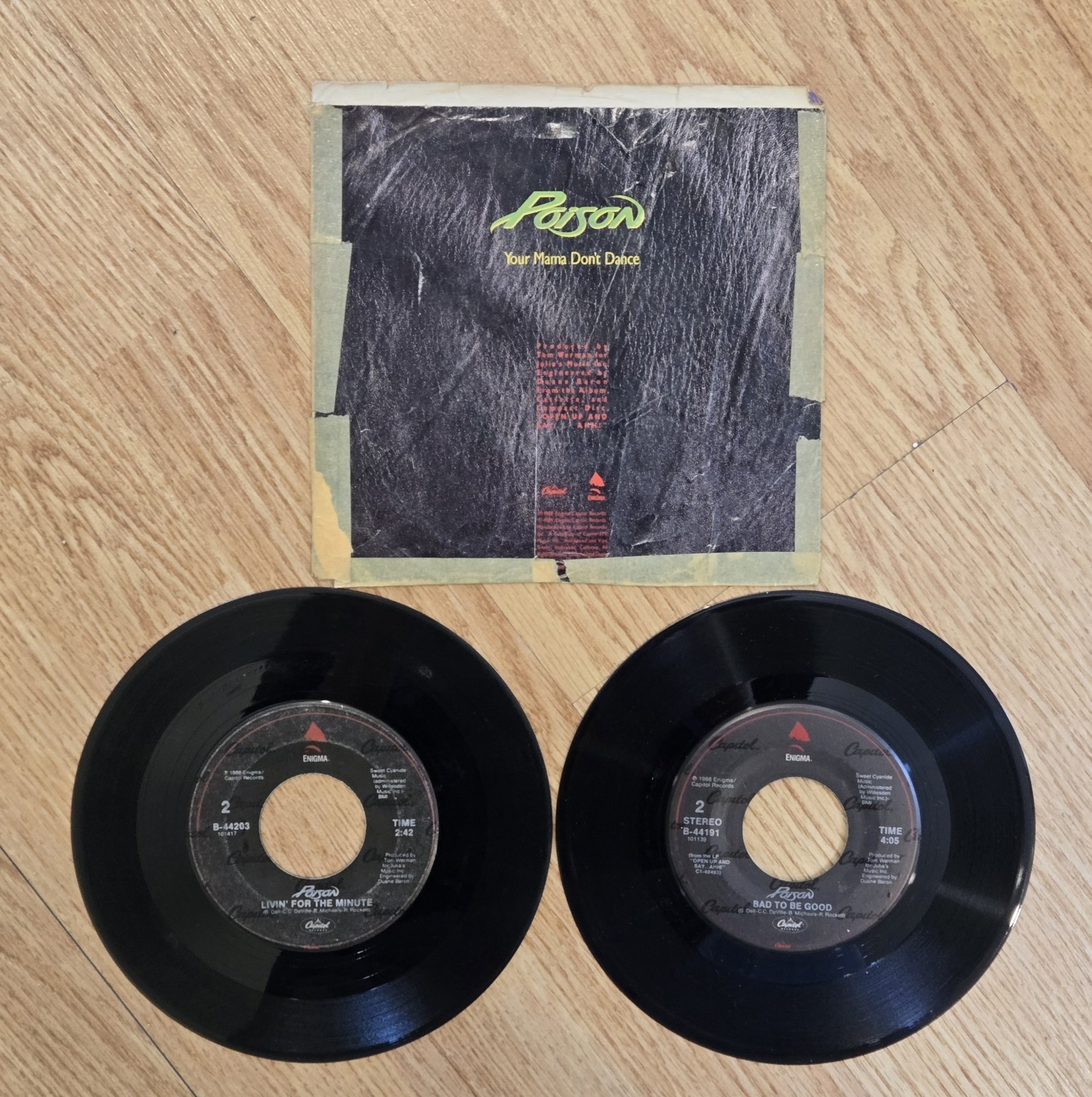 Poison 45s- Lot Of 2- Every Rose, Fallen Angel **AS IS