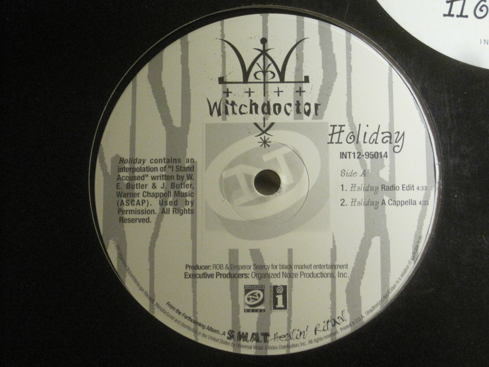 WITCHDOCTOR HOLIDAY 12″ ORIG ’97 INT12-95014 ORGANIZED NOIZE HIP HOP RAP GEM VG+