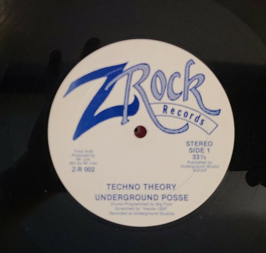 UNDERGROUND POSSE TECHNO THEORY 12″ RAP OLDSCHOOL PRIVATE PRESS Z ROCK EX/EX HTF