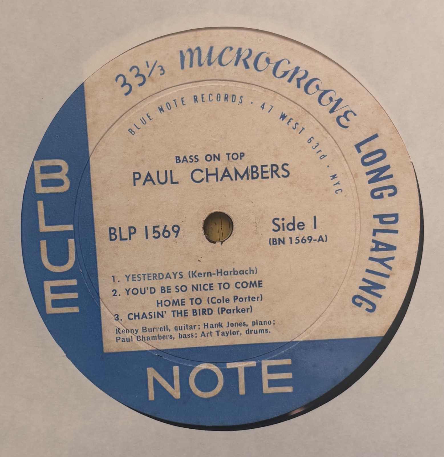 1st Press Paul Chambers Bass On Top Blue Note 1569 RVG ear Listen