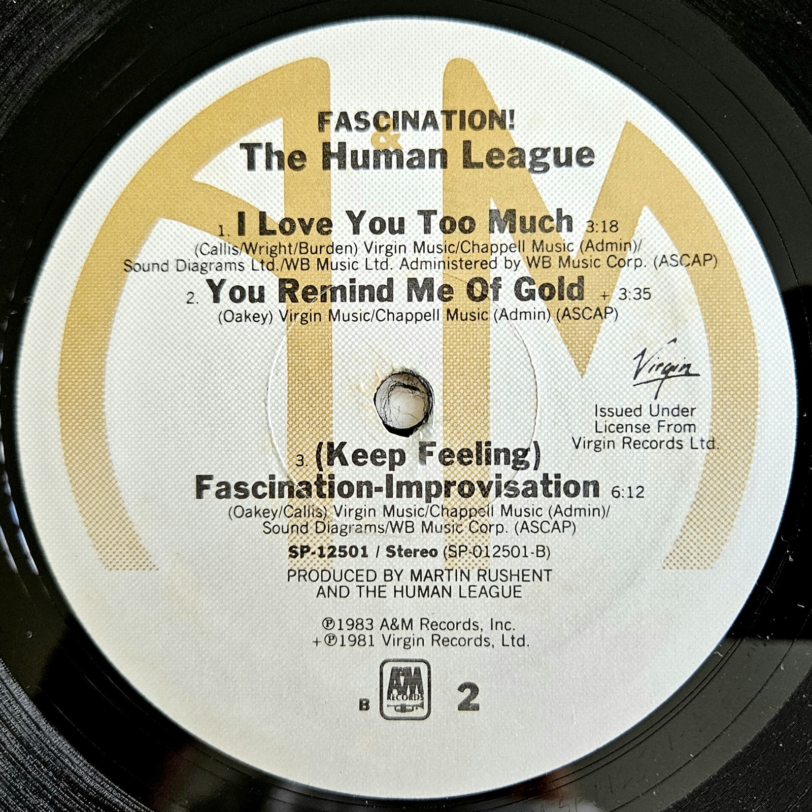 NEW WAVE / SYNTH-POP – HUMAN LEAGUE – FASCINATION LP – A&M RECORDS OG PRESSING