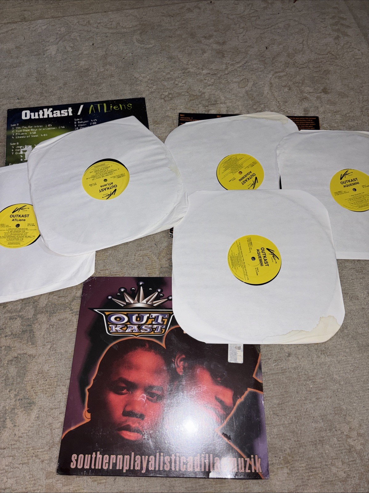 Three OutKast Atliens/Aquemini/Southernplayalistical One Sealed LP Vinyl Bundle]