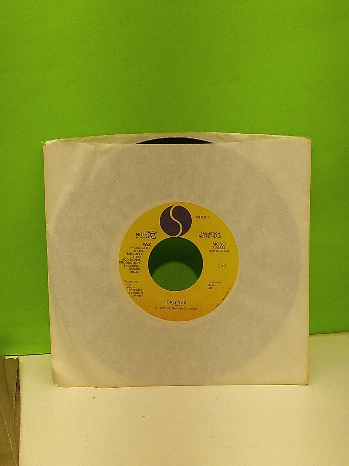 YAZ – Only You/dj promo song same sides 45rpm (Sire Records, 1982)
