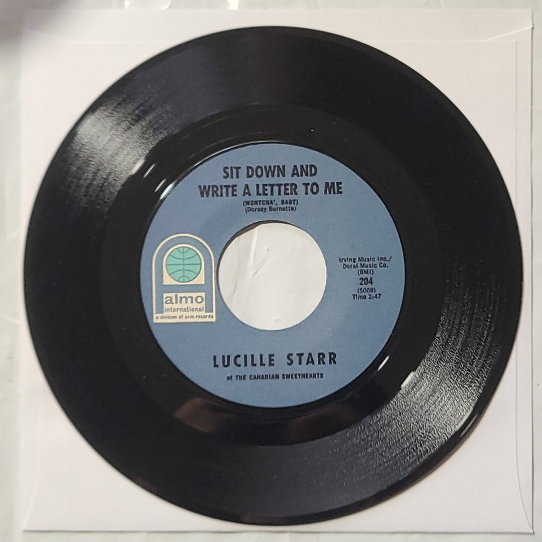 Lucille Starr ~ The French Song/ Sit Down And Write A Letter To Me 45 RPM Record