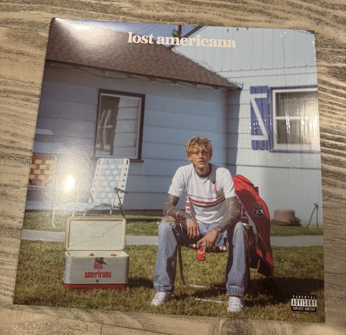 SIGNED Lost Americana Insert Red/White Vinyl – AUTOGRAPHED Machine Gun Kelly MGK