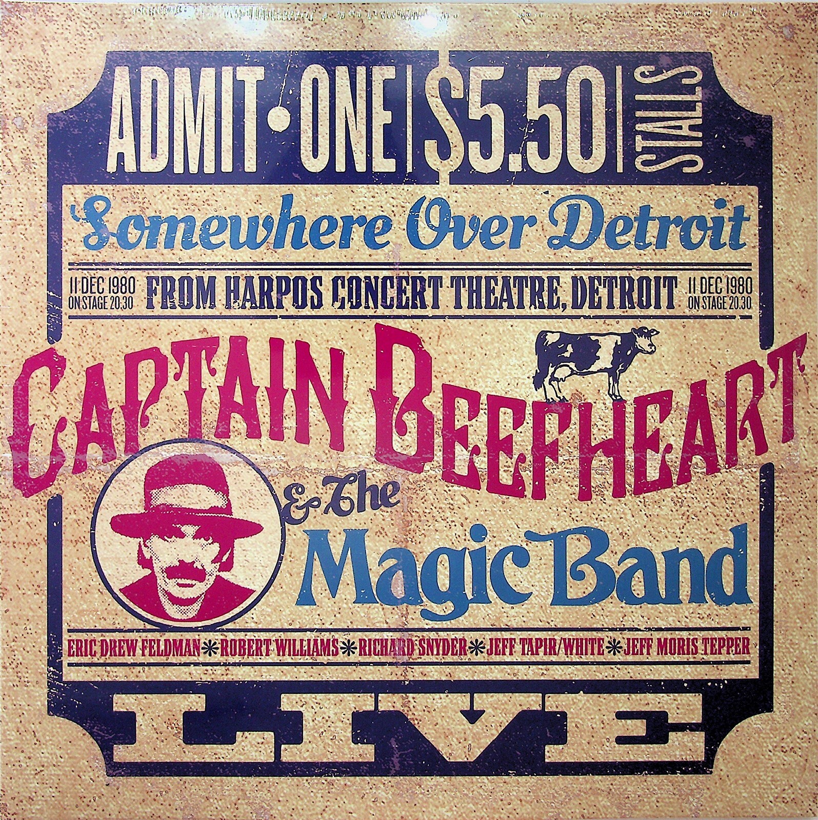 Captain Beefheart & The Magic Band- Somewhere Over Detroit 1960 Live 2-LP NEW