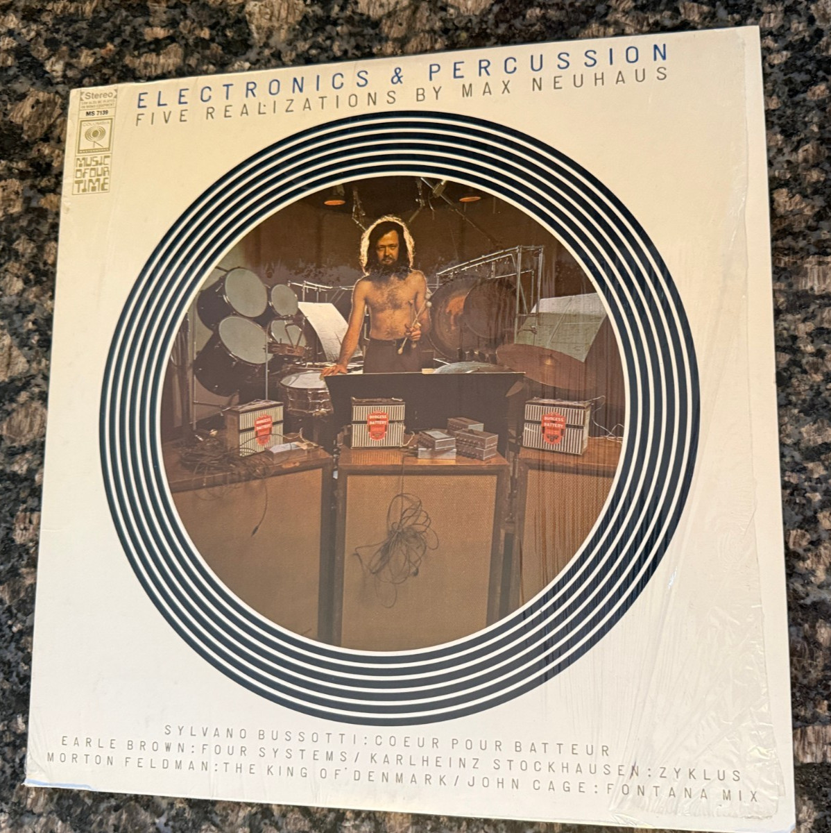 Max Neuhaus ‎Electronics & Percussion 1968 Five Realizations Vinyl LP Record VG