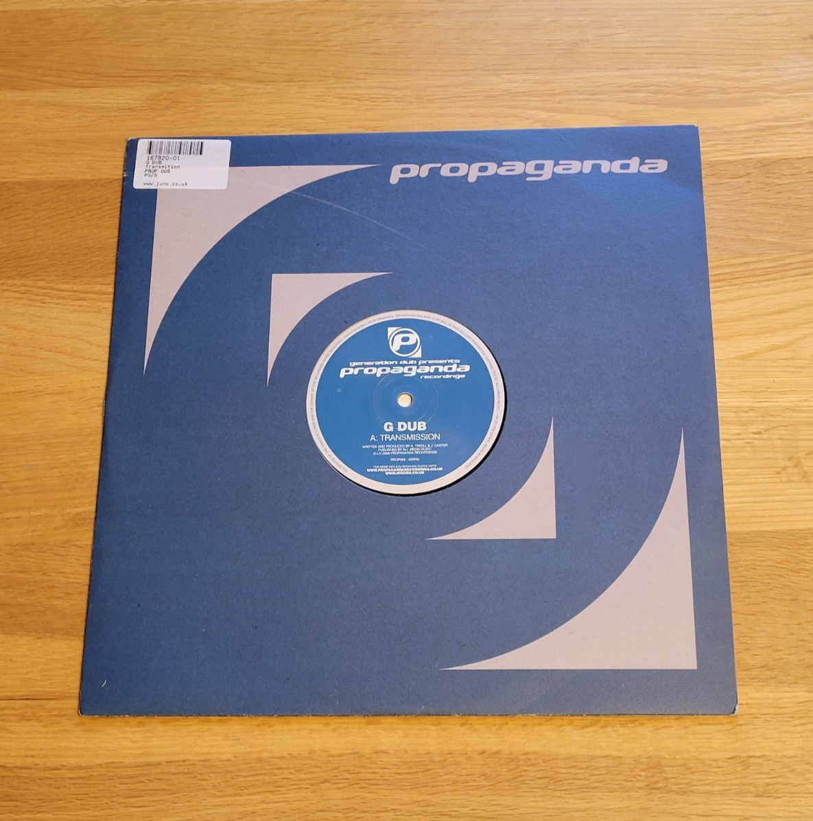 G Dub – Transmission / Raw Hide 12″ Vinyl Record DNB Drum & Bass Propaganda 2005