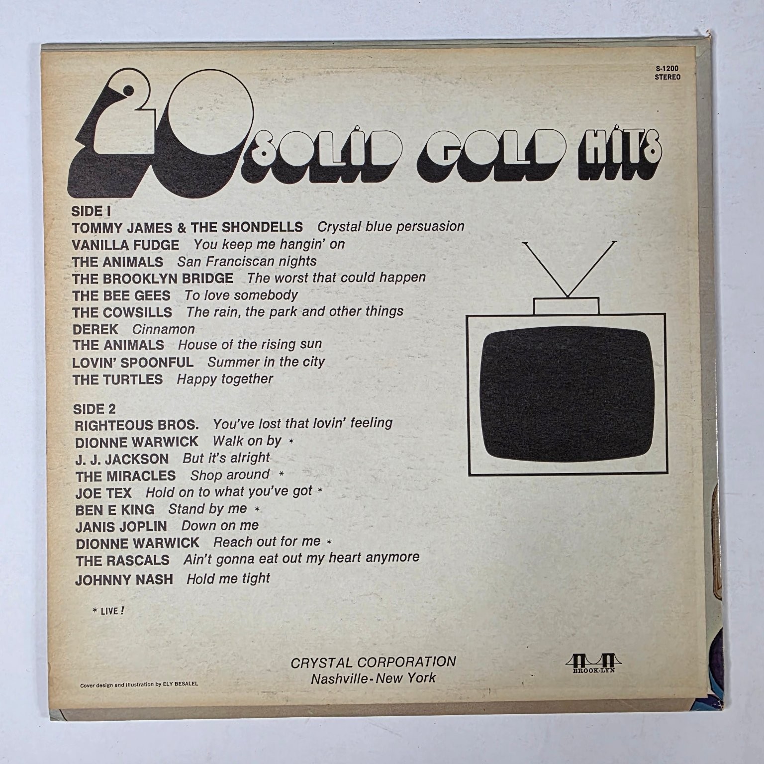Various – 20 Solid Gold Hits LP Record 1970 Crystal Corporation Pop Rock 33 RPM