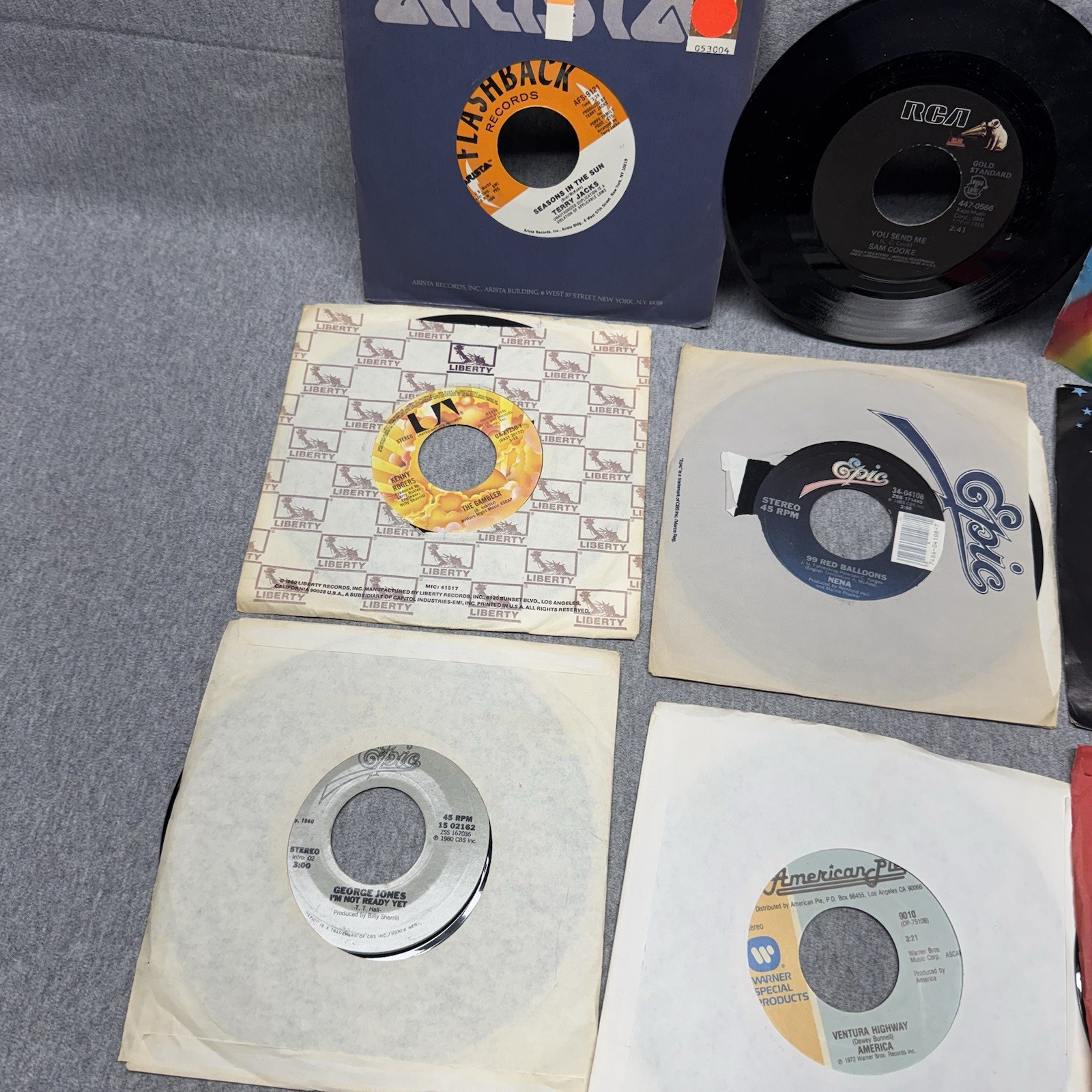 Vintage 45 RPM Record Lot of 86 – 7″ Vinyl Singles Rock Pop 70s 80s Beatles Etc.