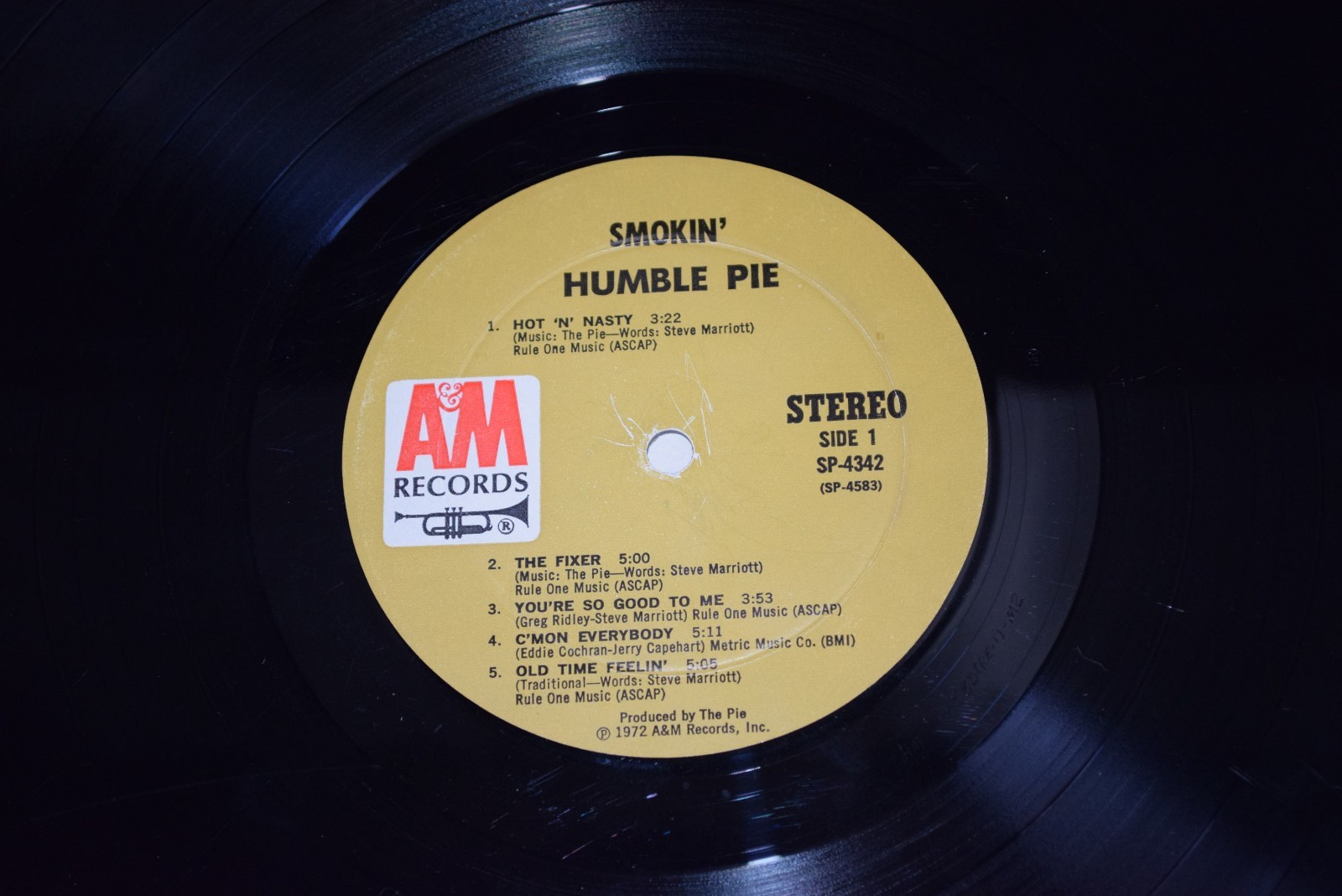 Humble Pie Smokin’ LP 1972 A&M SP-4342 1st Press Monarch VG+/VG+