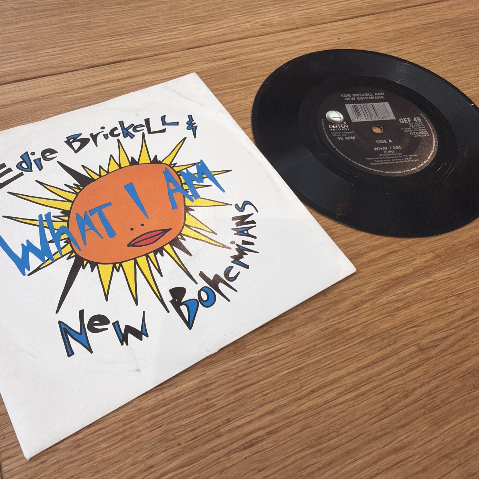 Edie Brickell New Bohemians What I Am 7″ Vinyl Single 1989 Geffen GEF 49 Record