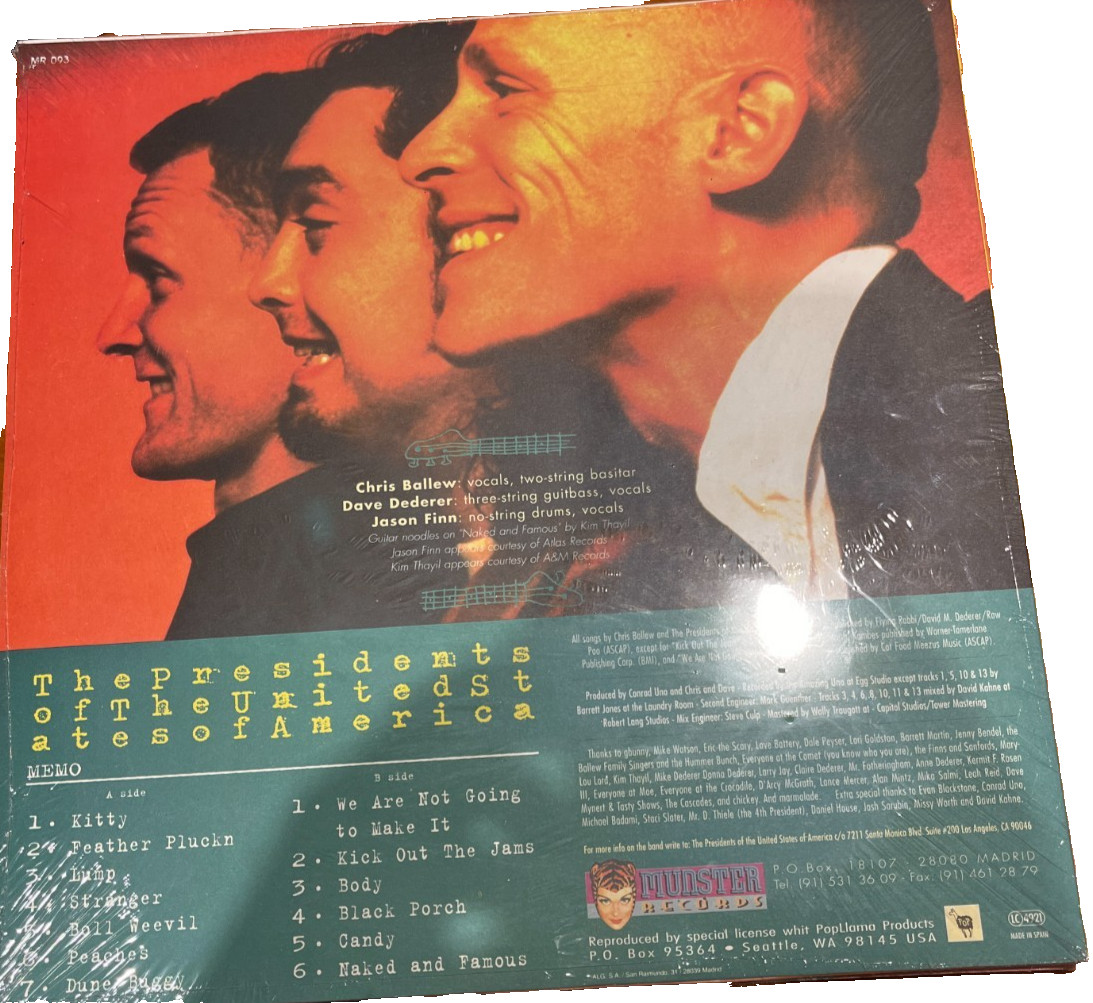 The Presidents Of The United States Of America 12″ White Vinyl 1995 SPAIN LP