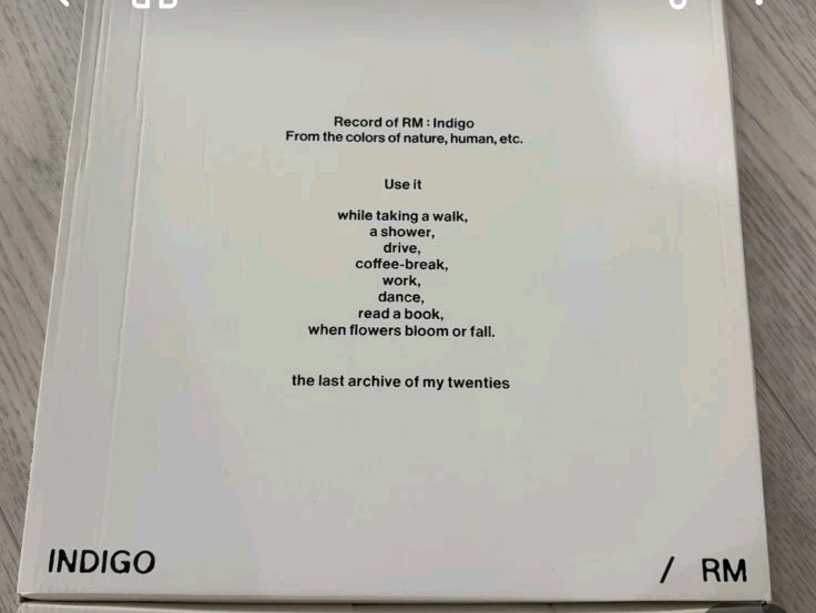 BTS RM Indigo Vinyl LP Open Box Inner Contents Factory Sealed Complete Official