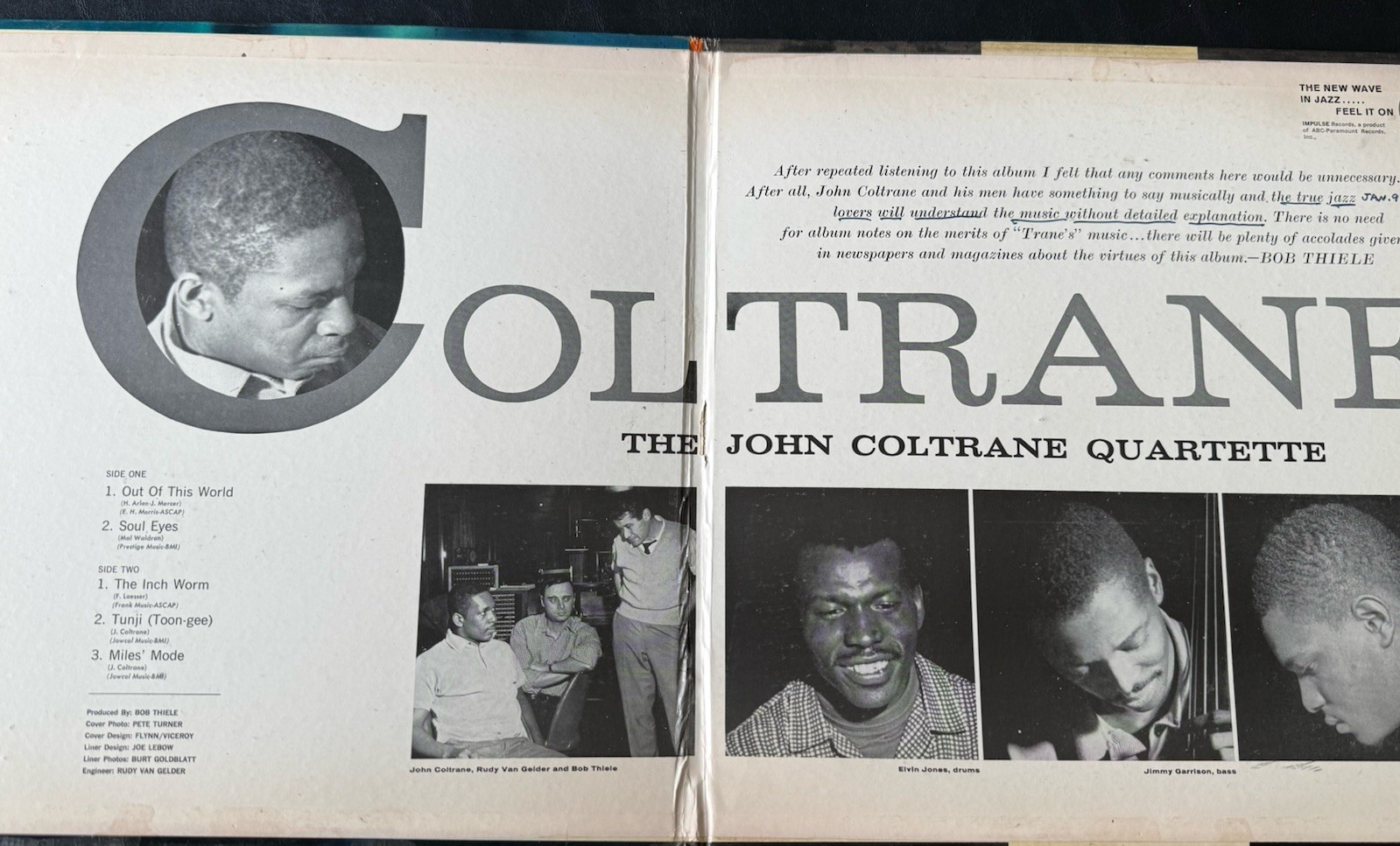 John Coltrane Coltrane LP 1962 Impulse A-21 (Gatefold)