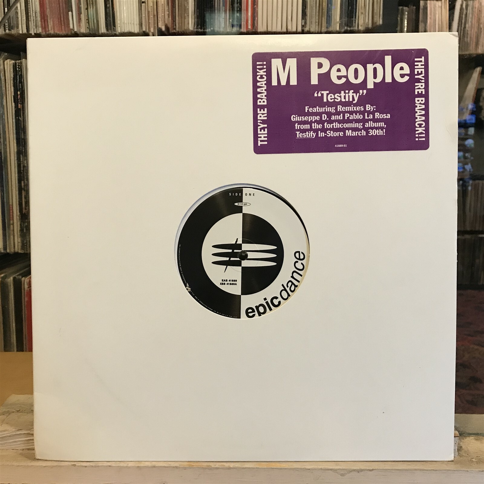 [EDM/DANCE/ELECTRONICA]~NM 12″~M PEOPLE~Testify~[x4 Mixes]~[PROMO #1]~{1998~EPIC