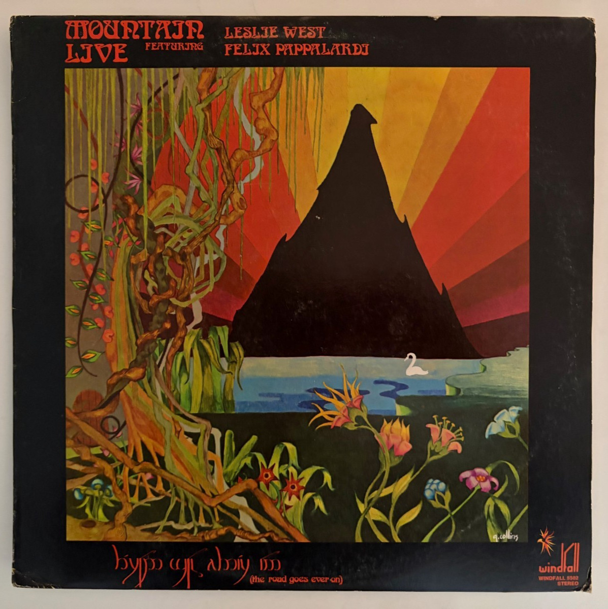 MOUNTAIN LIVE THE ROAD GOES EVER ON WHITE LABEL PROMO LP 1972 WINDFALL RECORDS