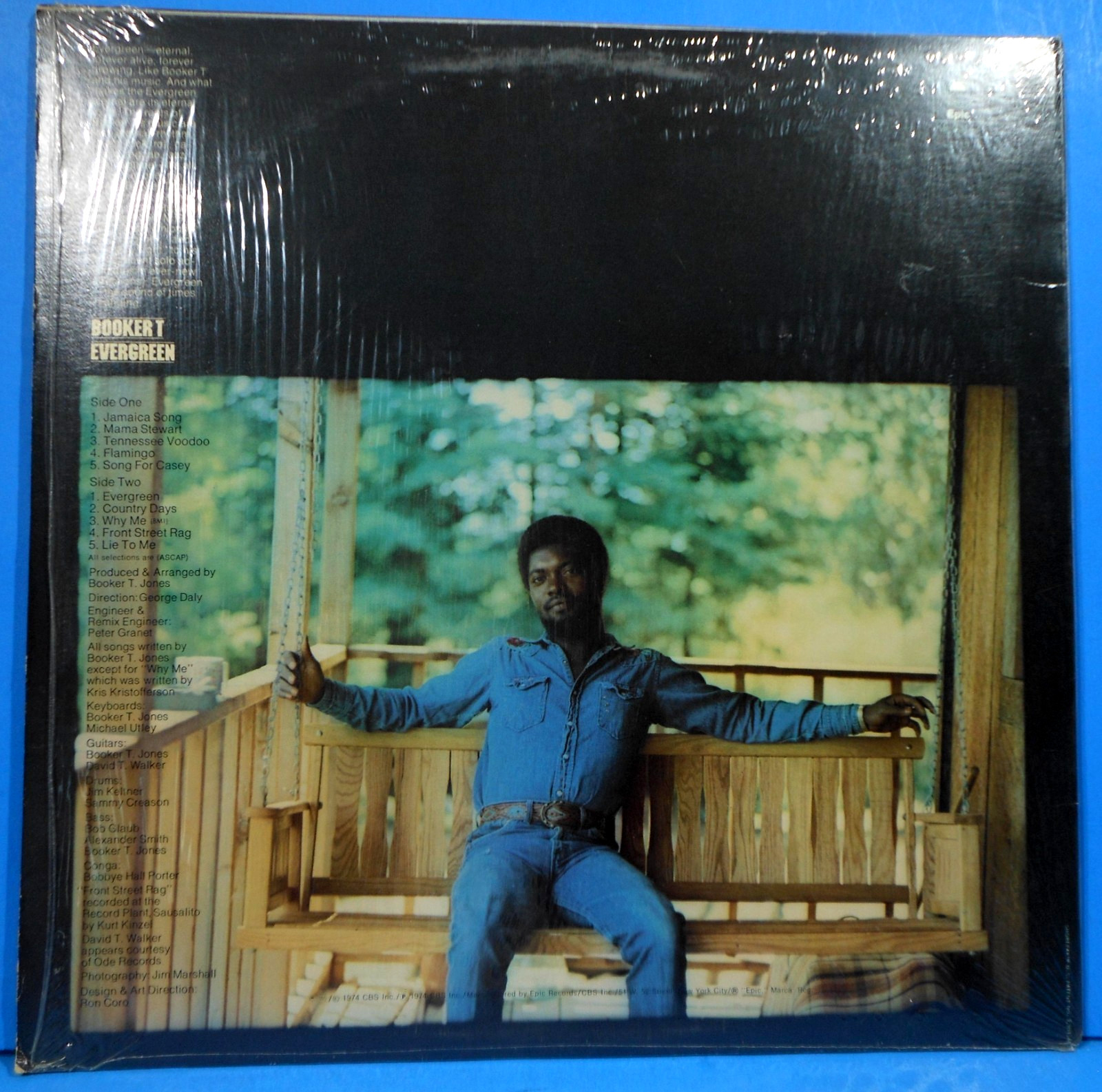 BOOKER T EVERGREEN LP 1974 ORIGINAL SHRINK GREAT CONDITION! VG++/VG++!!