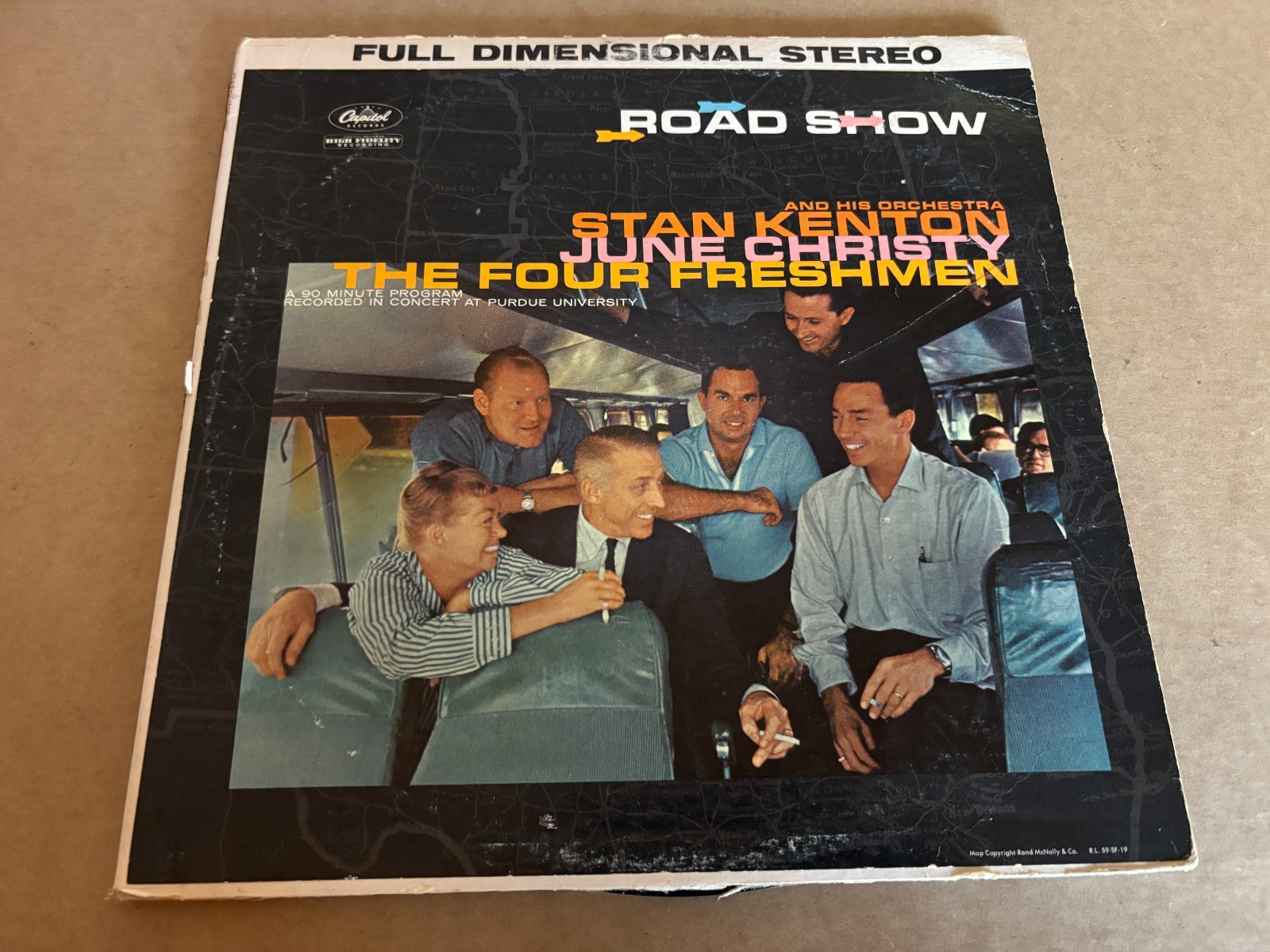 Stan Kenton June Christy Four Freshmen Road Show Capitol Live double LP Jazz