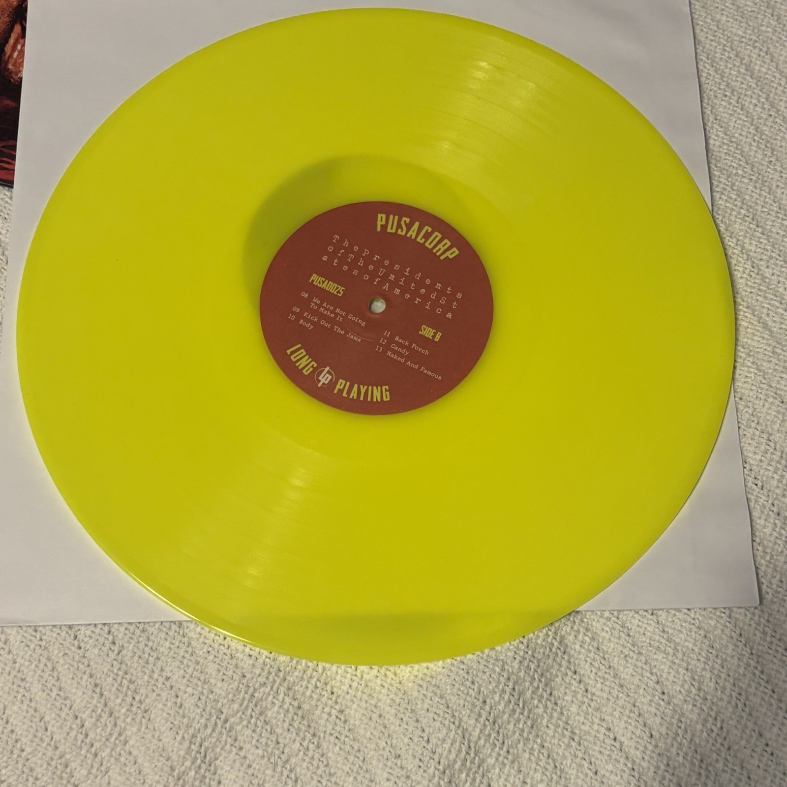 The Presidents Of The United States Of America Neon YELLOW vinyl LP Limited 90s