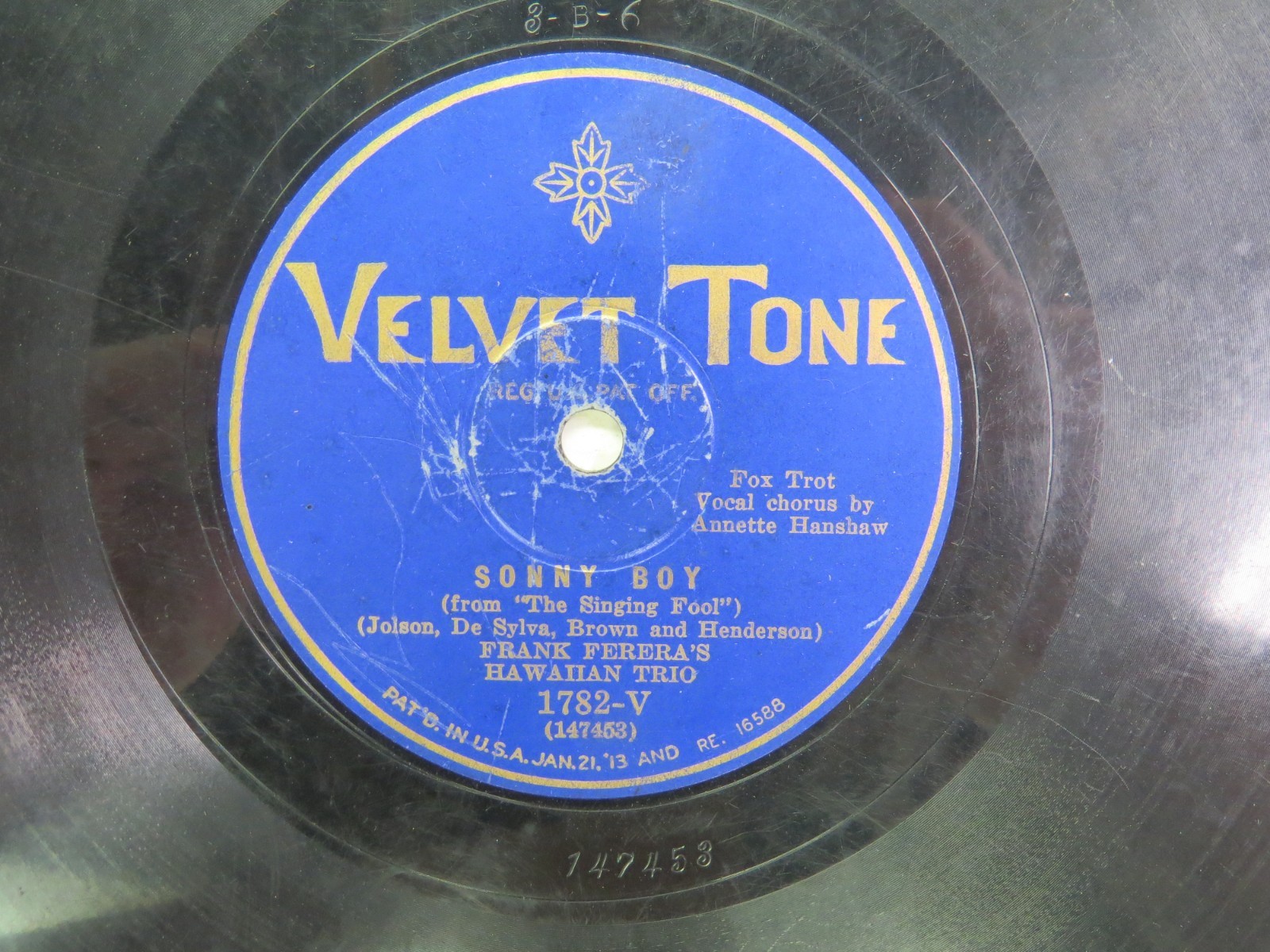 Annette Hanshaw – VELVET TONE 1782-V – Sonny Boy & Sweet Lei Lehua