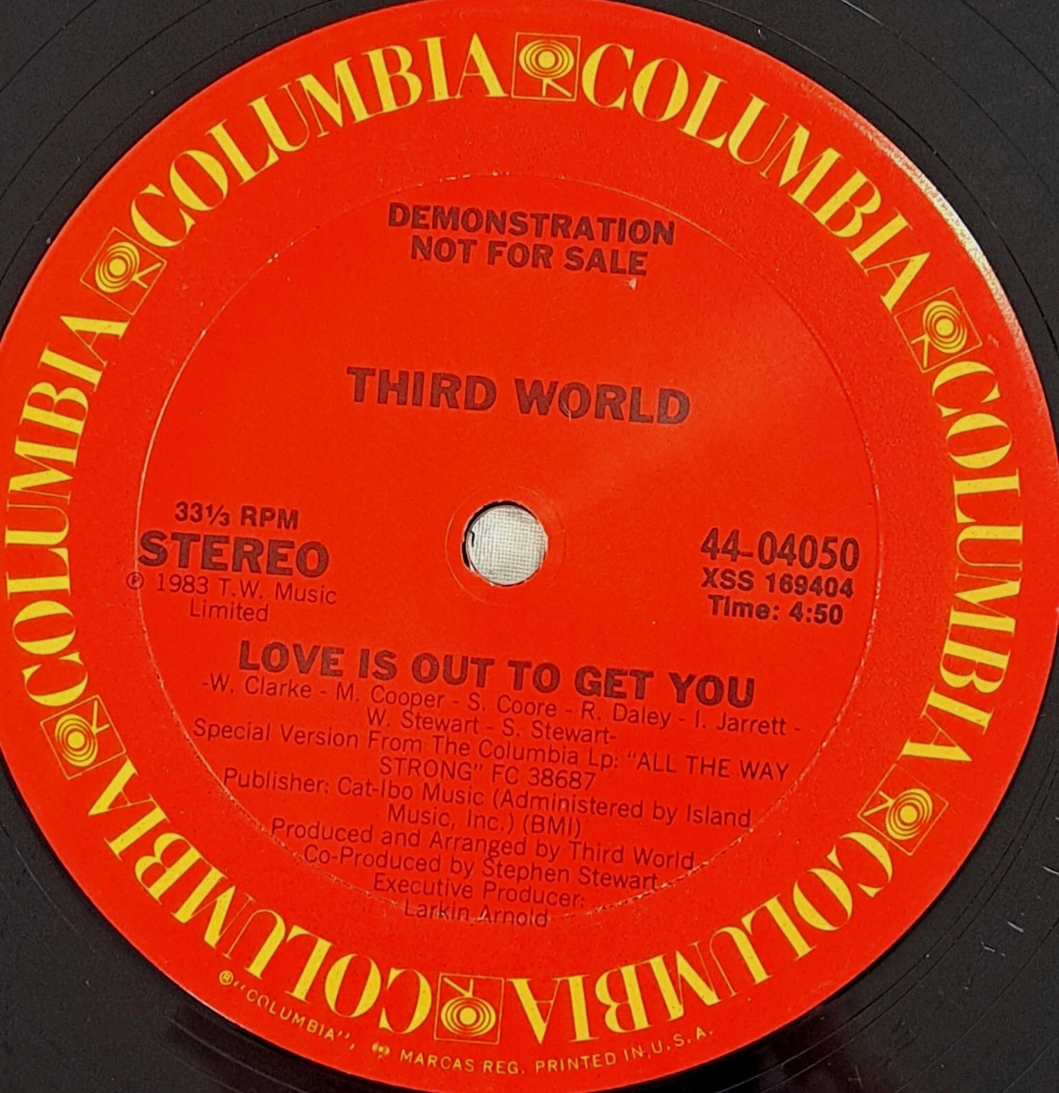 Vinyl Record Promo Third World – Love Is Out To Get You – 1983 Reggae VG+