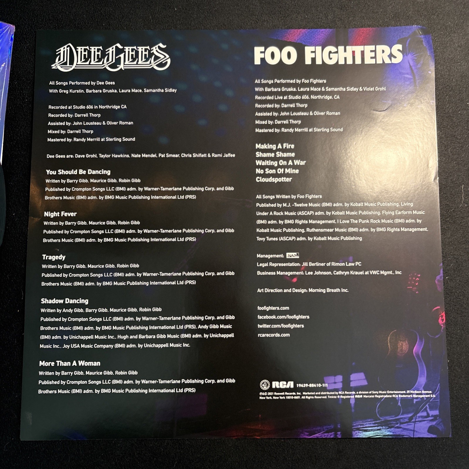 Dee Gees (Foo Fighters) – Hail Satin Vinyl Record – RSD 2021