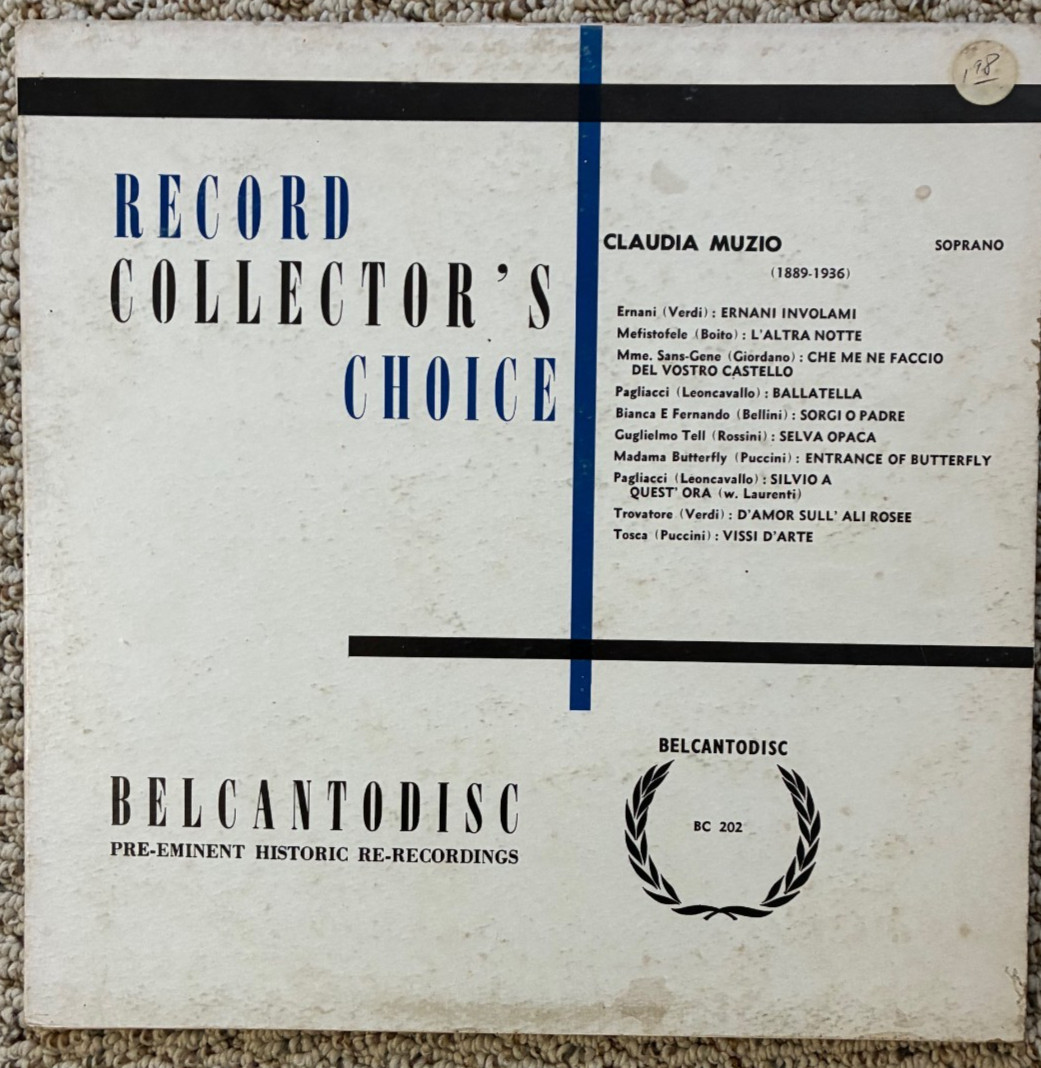 Claudia Muzio – Record Collector’s Choice, Claudia Muzio, LP, (Vinyl)