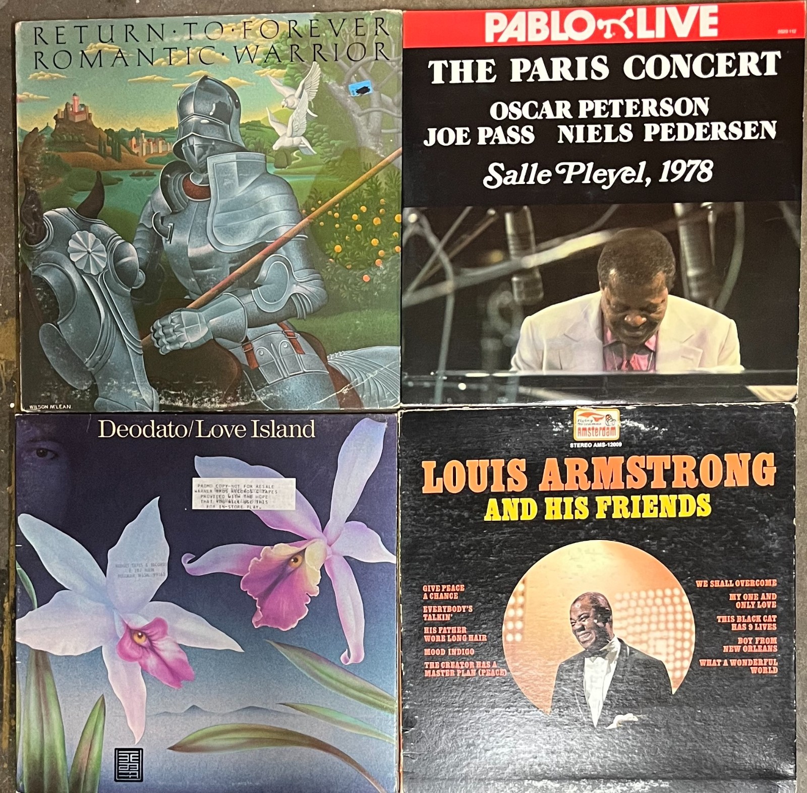 JAZZ LP LOT – LOUIS ARMSTRONG/DEODATO/RETURN TO FOREVER/OSCAR PETERSON vinyl