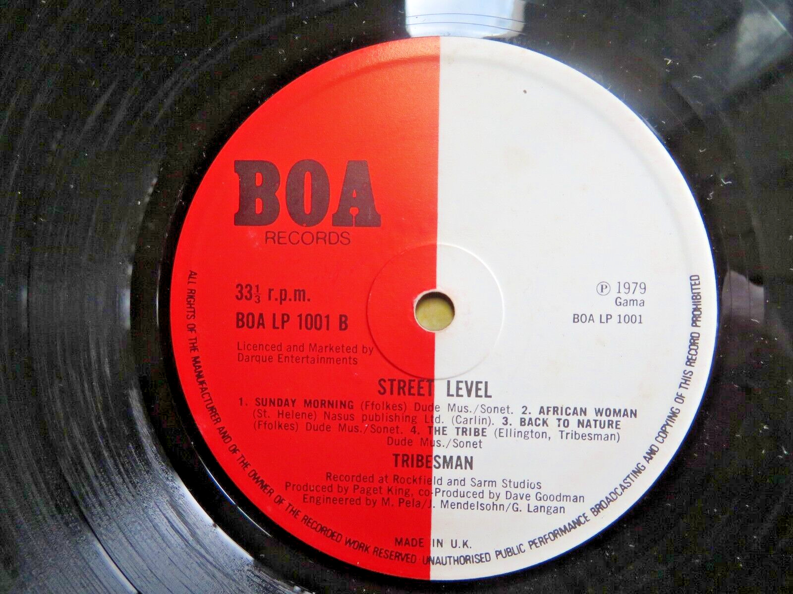 TRIBESMAN STREET LEVEL UK FIRST PRESS 1979 BOA LP 1001 EX NICE