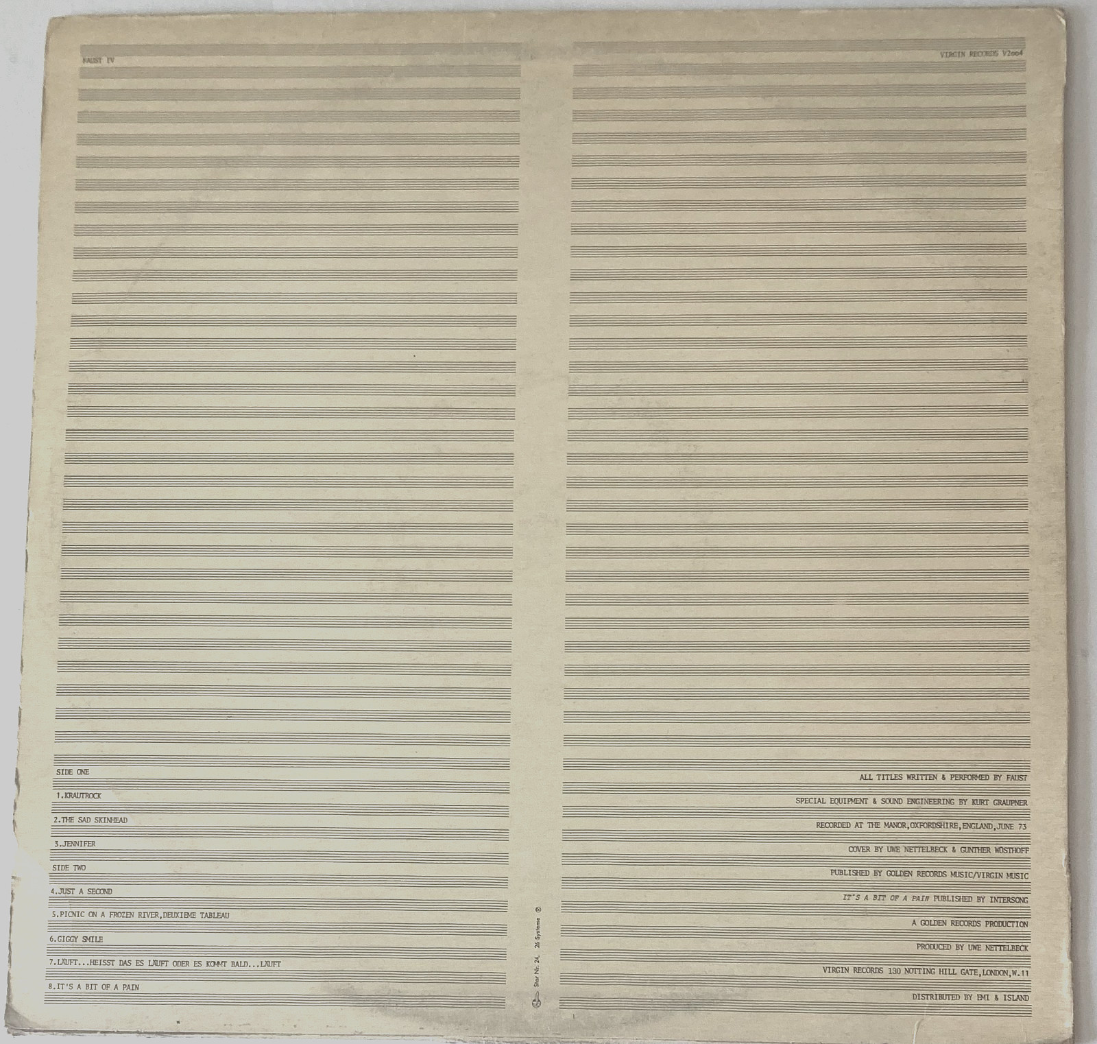 Faust IV RARE Original 1973 Virgin UK LP Industrial Krautrock Experimental Prog