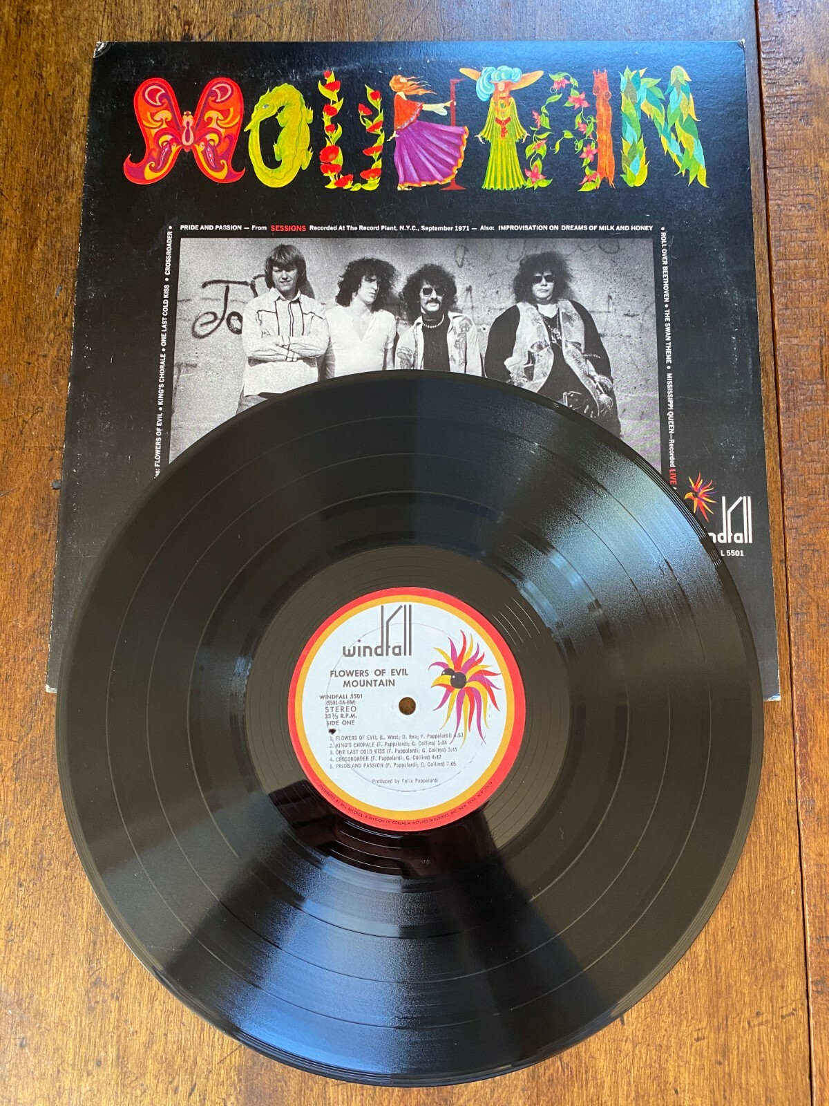 Mountain Flowers Of Evil Vinyl LP 1971 Windfall Records WINDFALL 5501