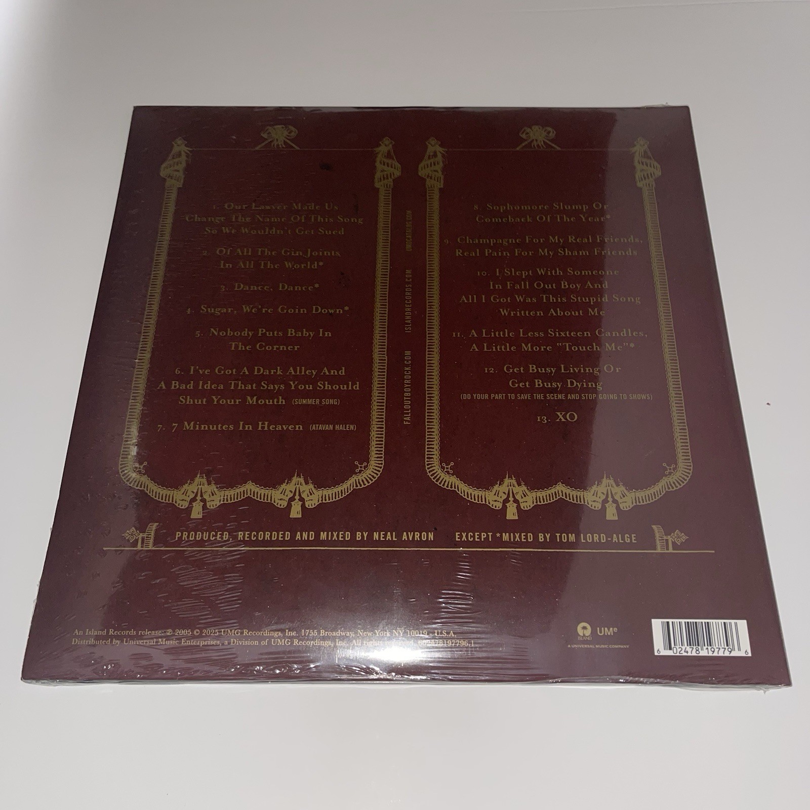 NEW Fall Out Boy From Under The Cork Tree Black Vinyl LP Record Sealed