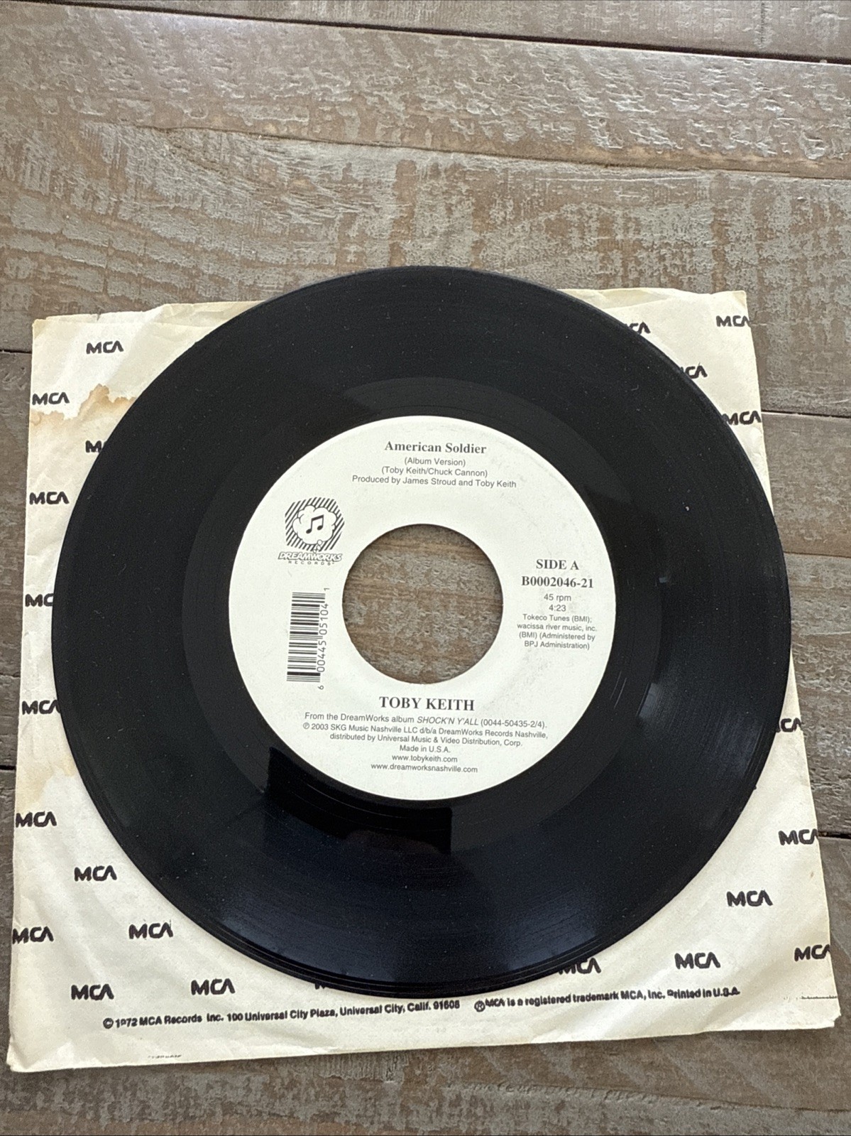 American Soldier by Toby Keith (Record, Jukebox 45 Vinyl